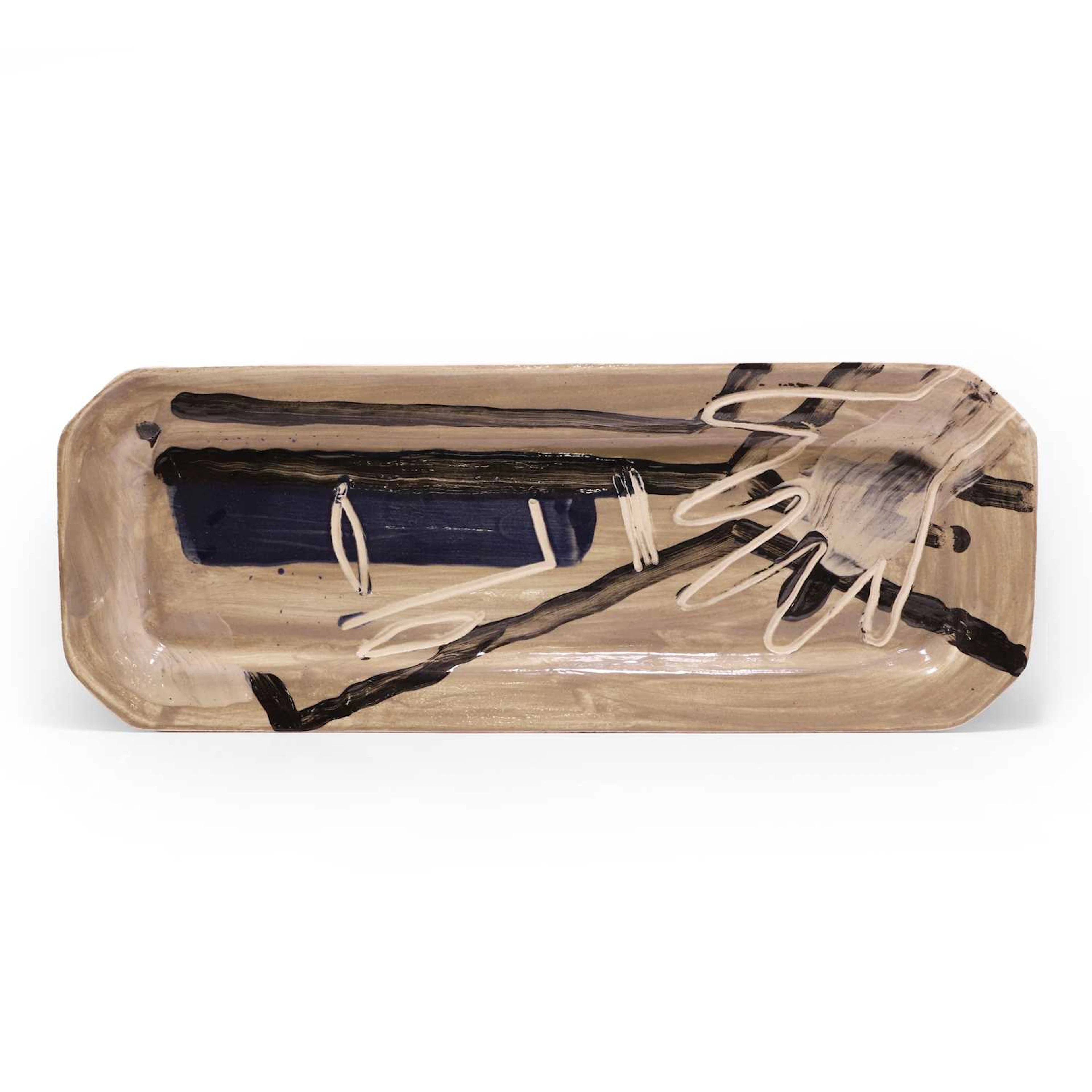 Bruce McLean (British, b.1944) for Fulham Pottery a rectangular dish