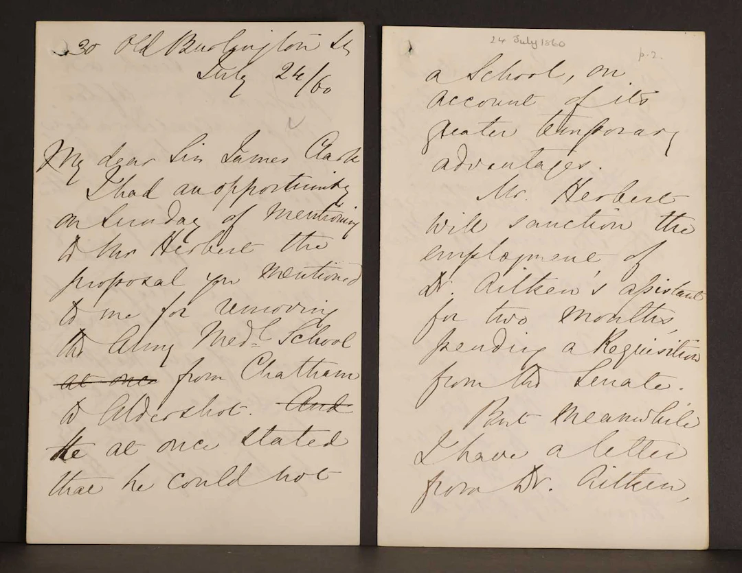 Florence NIGHTINGALE- Autograph Letter SIGNED (To Sir James Clark). 8 pages.