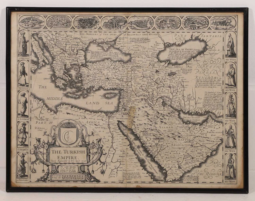 MAP- Speed John: The Turkish Empire. Newly Augmented by John Speed 1626.
