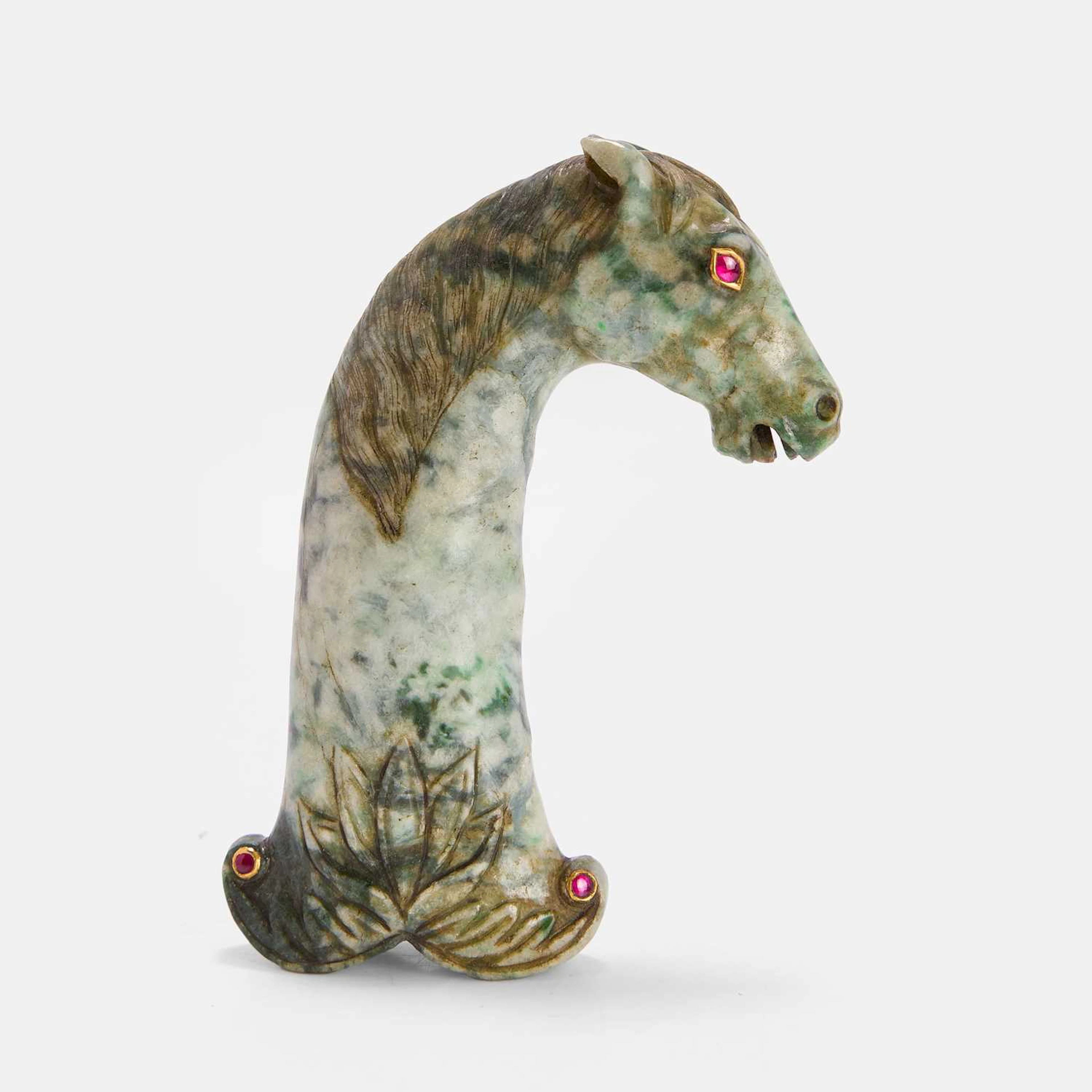 An Indian jade and gem-set hilt for a dagger second half of the 19th