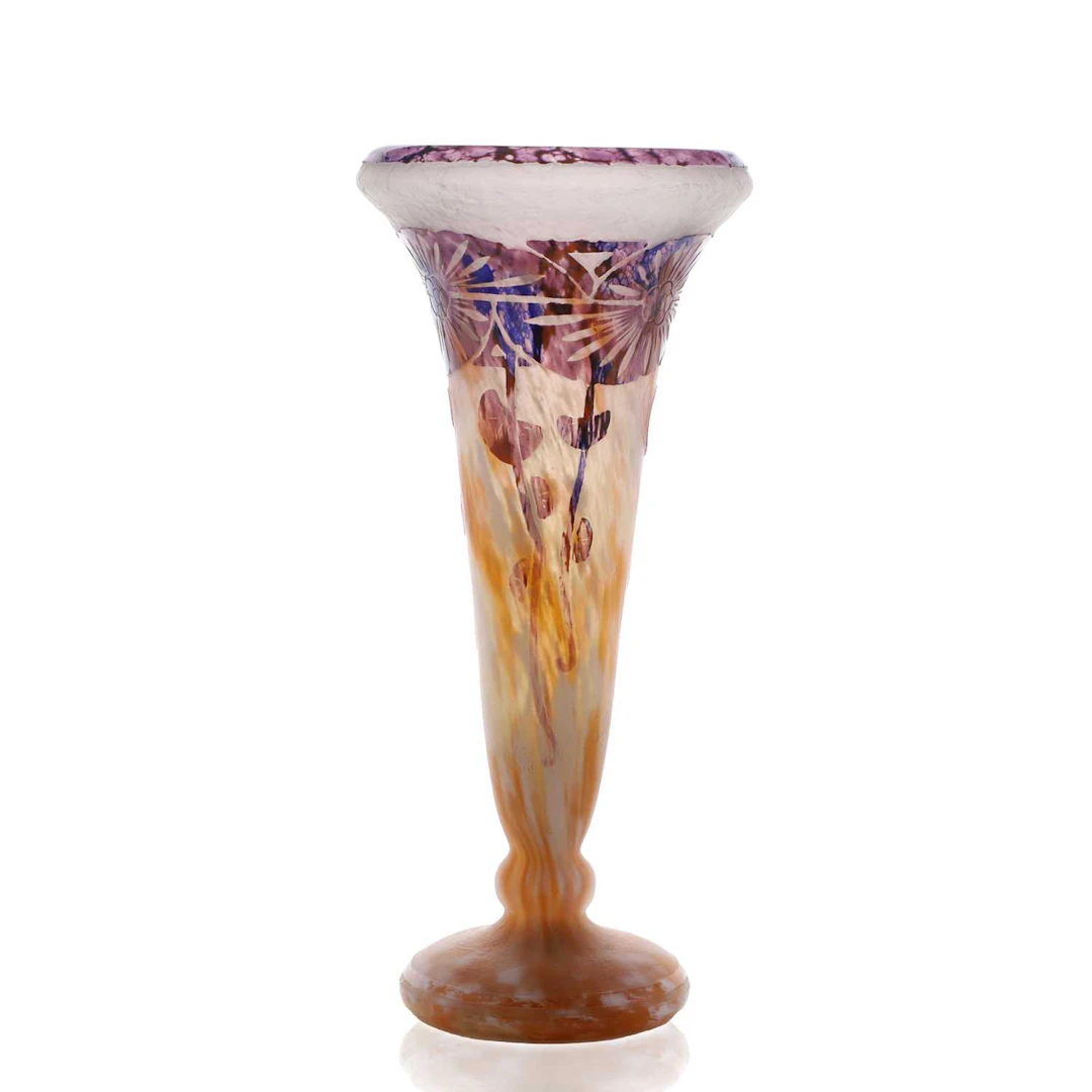 A Le Verre Français 'Ancolies' vase circa 1925, French