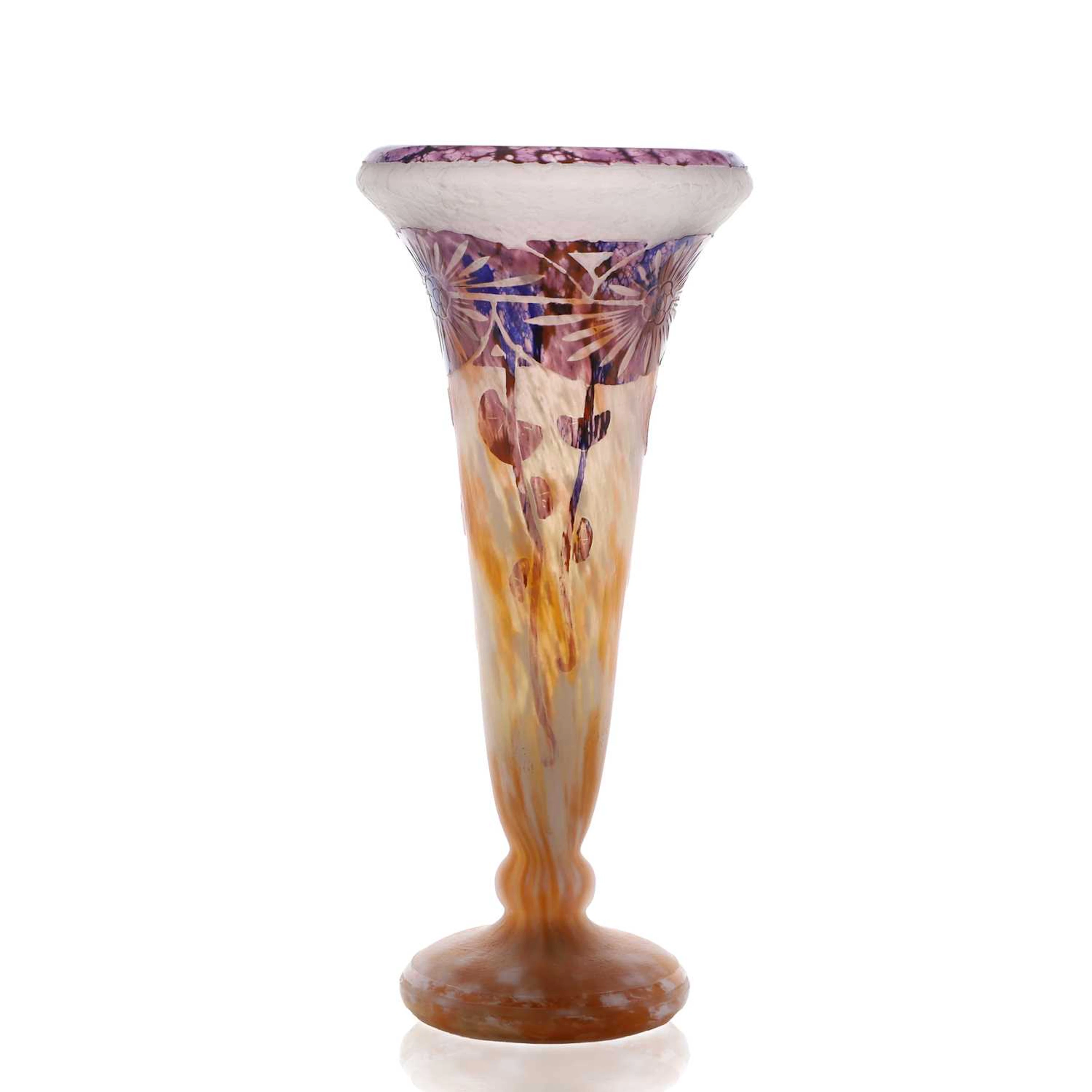 A Le Verre Français 'Ancolies' vase circa 1925, French