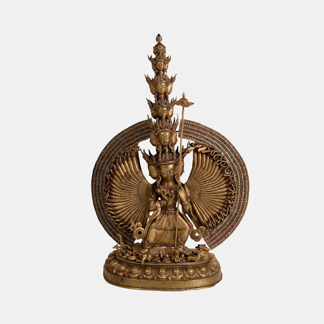 A Tibetan gilt-bronze figure of Sitatapatra 20th century