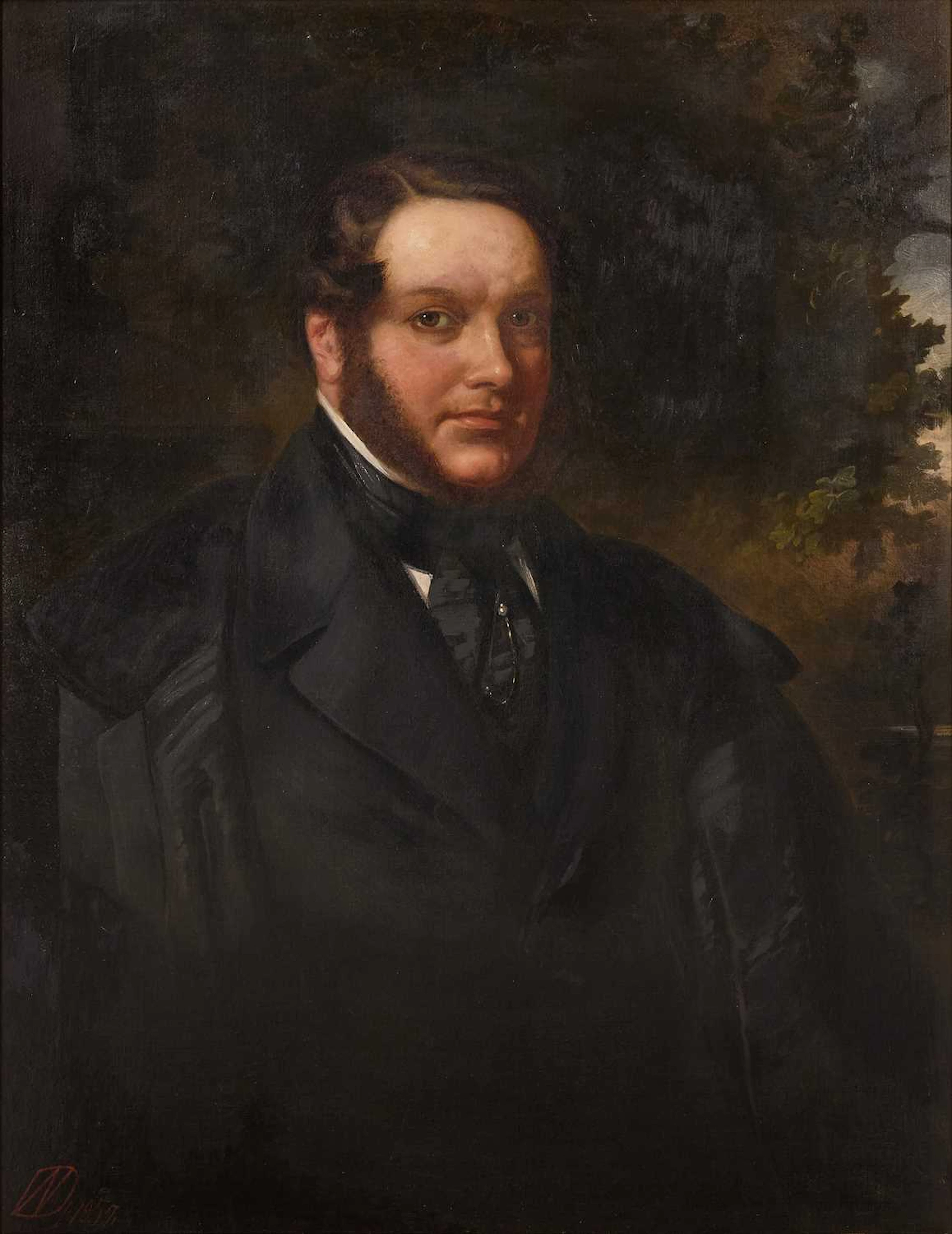 Louis William Desanges (British, 1822-1905) Portrait of a gentleman