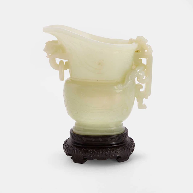 A Chinese jade gong vessel Qing dynasty (1644-1911)