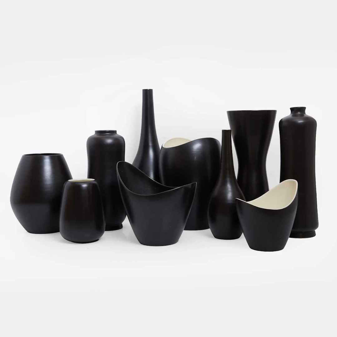 Poole Pottery a collection of ten 'Freeform' vases