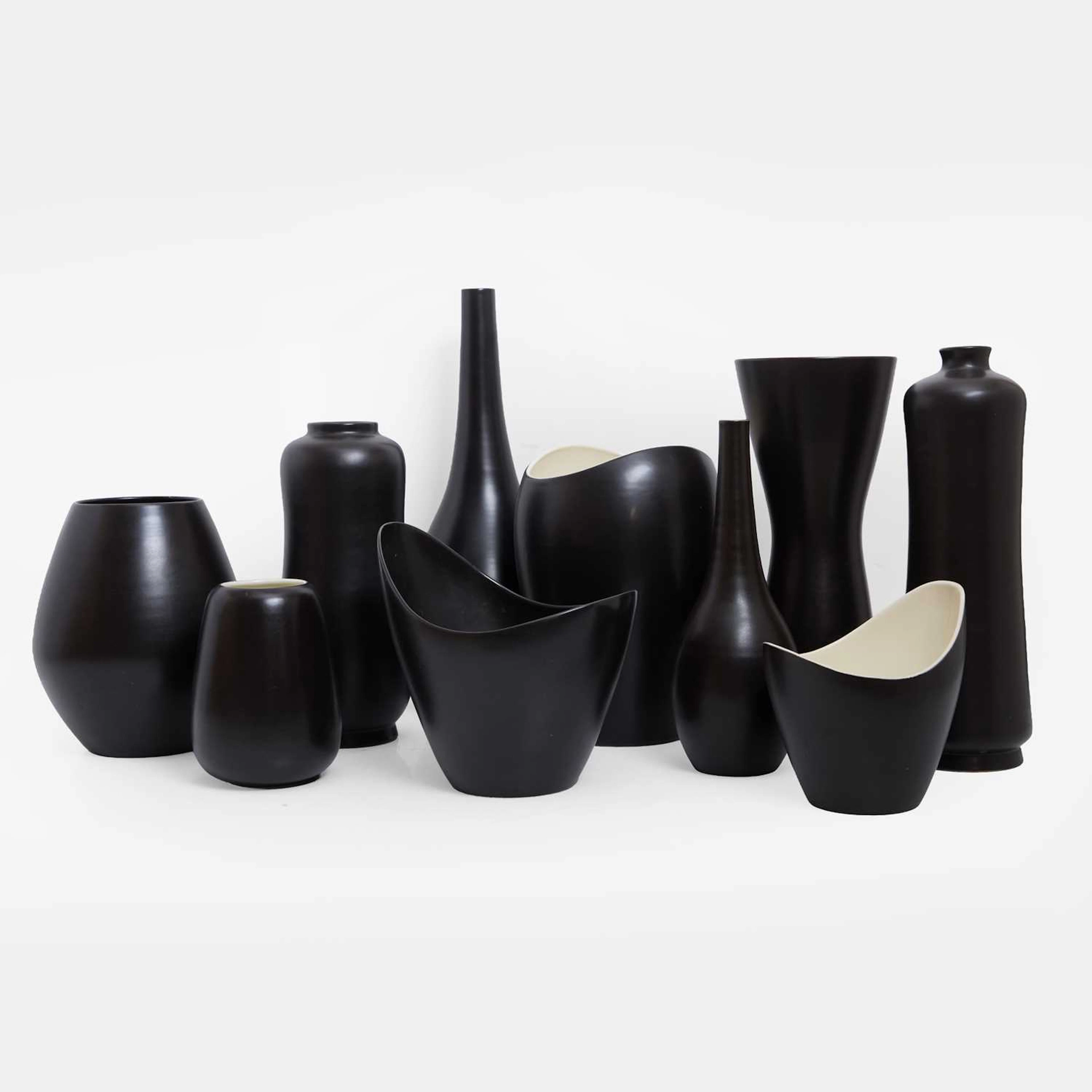 Poole Pottery a collection of ten 'Freeform' vases
