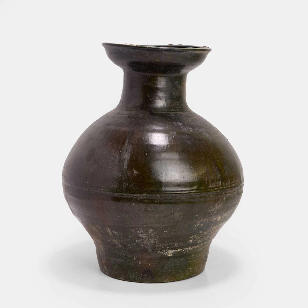 A Chinese lead-glazed earthenware vase Han dynasty (206 BCE - 220 CE)