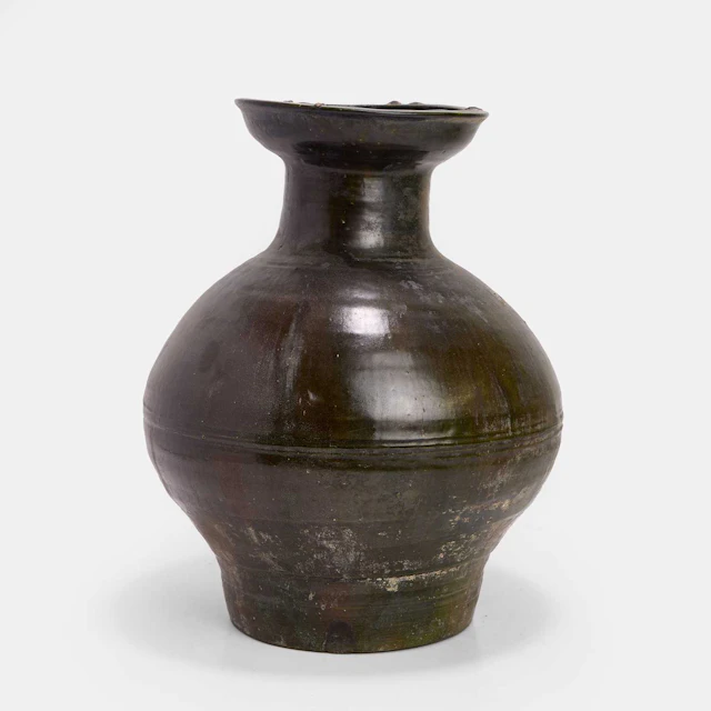 A Chinese lead-glazed earthenware vase Han dynasty (206 BCE - 220 CE)