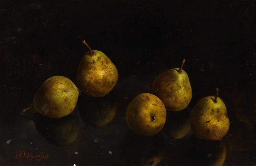 ▲ Willem Dolphyn (Belgian, 1935-2016) Still life of pears