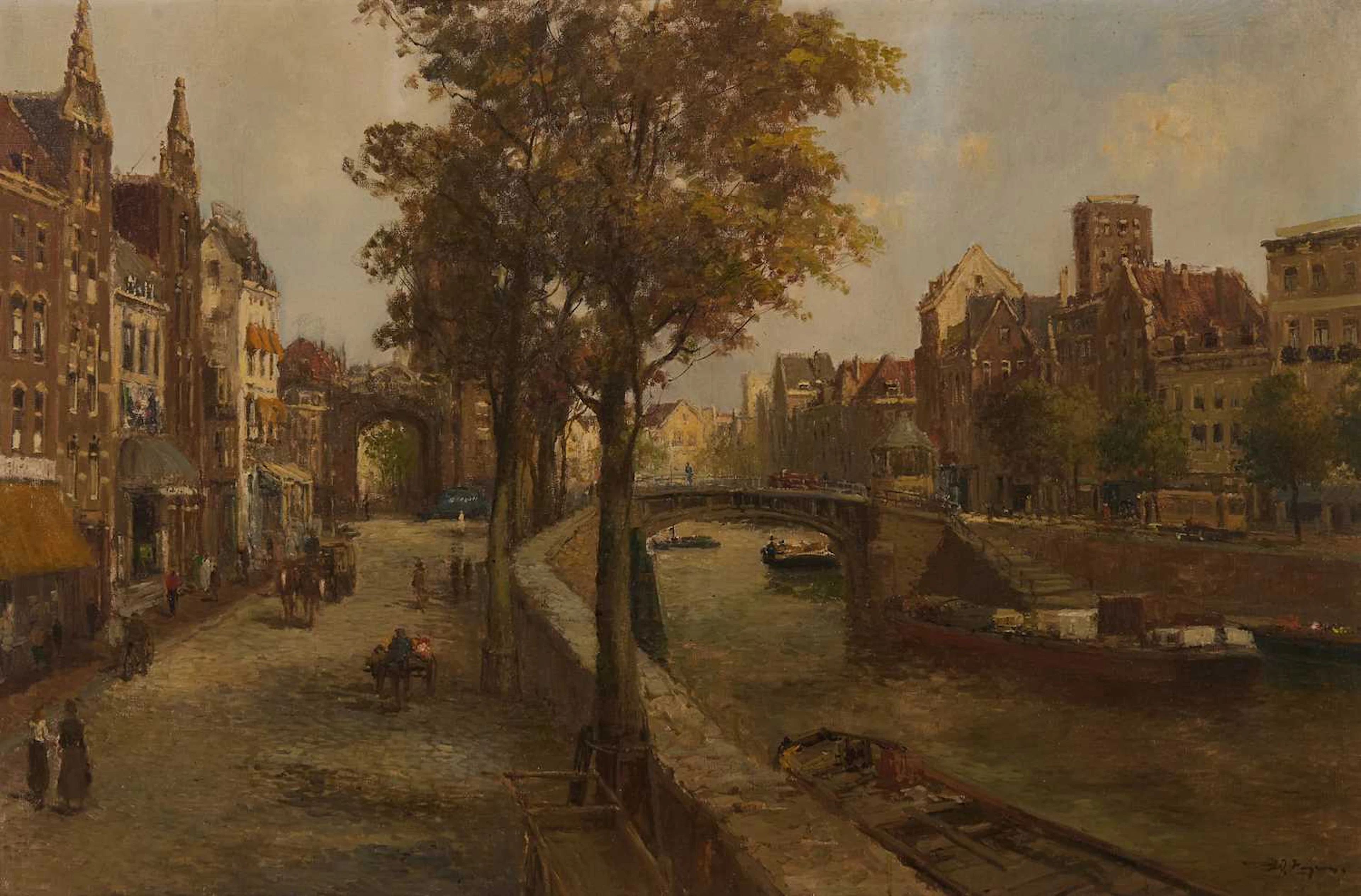 Dutch School, early 20th century A Dutch town scene