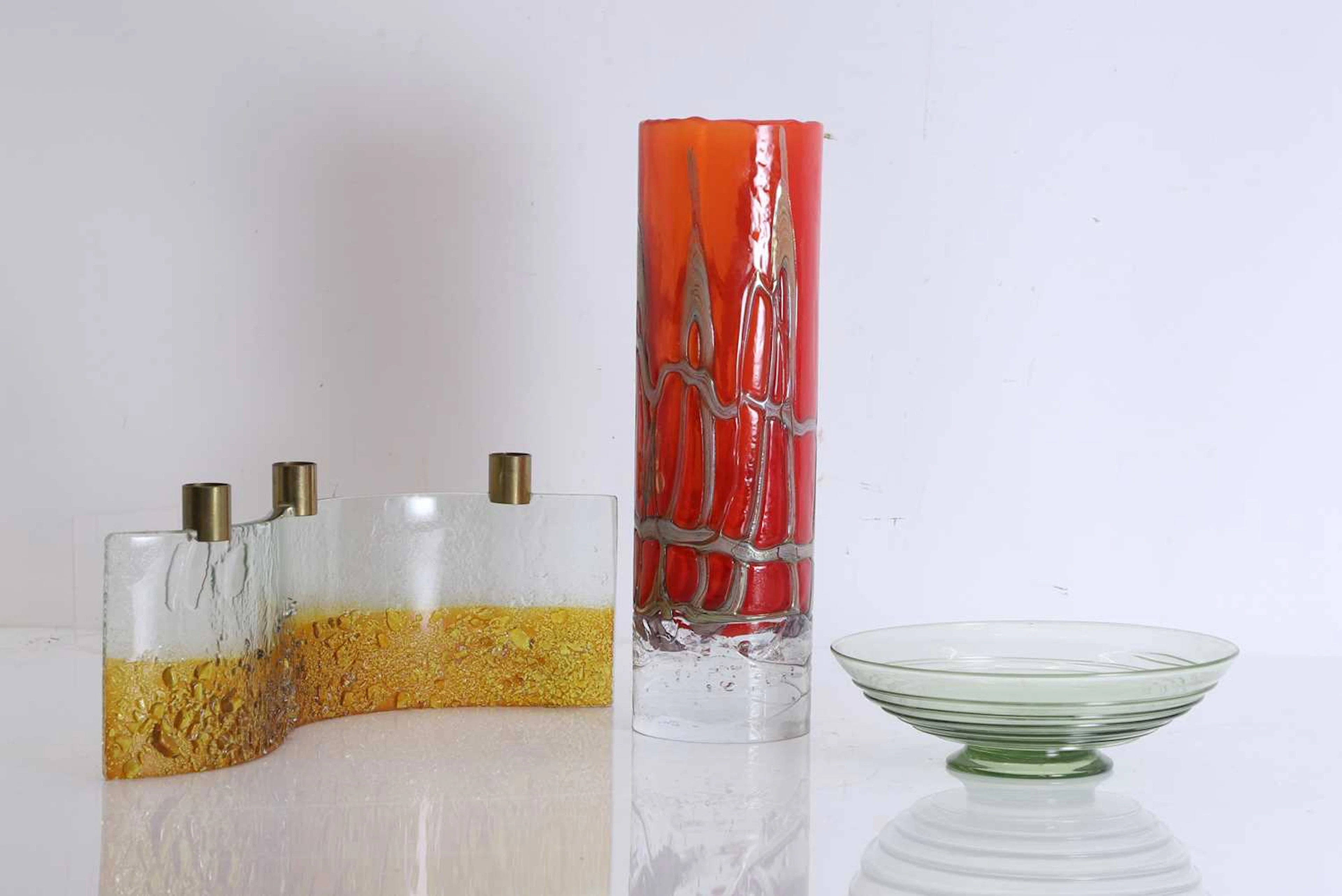 Three pieces of art glass