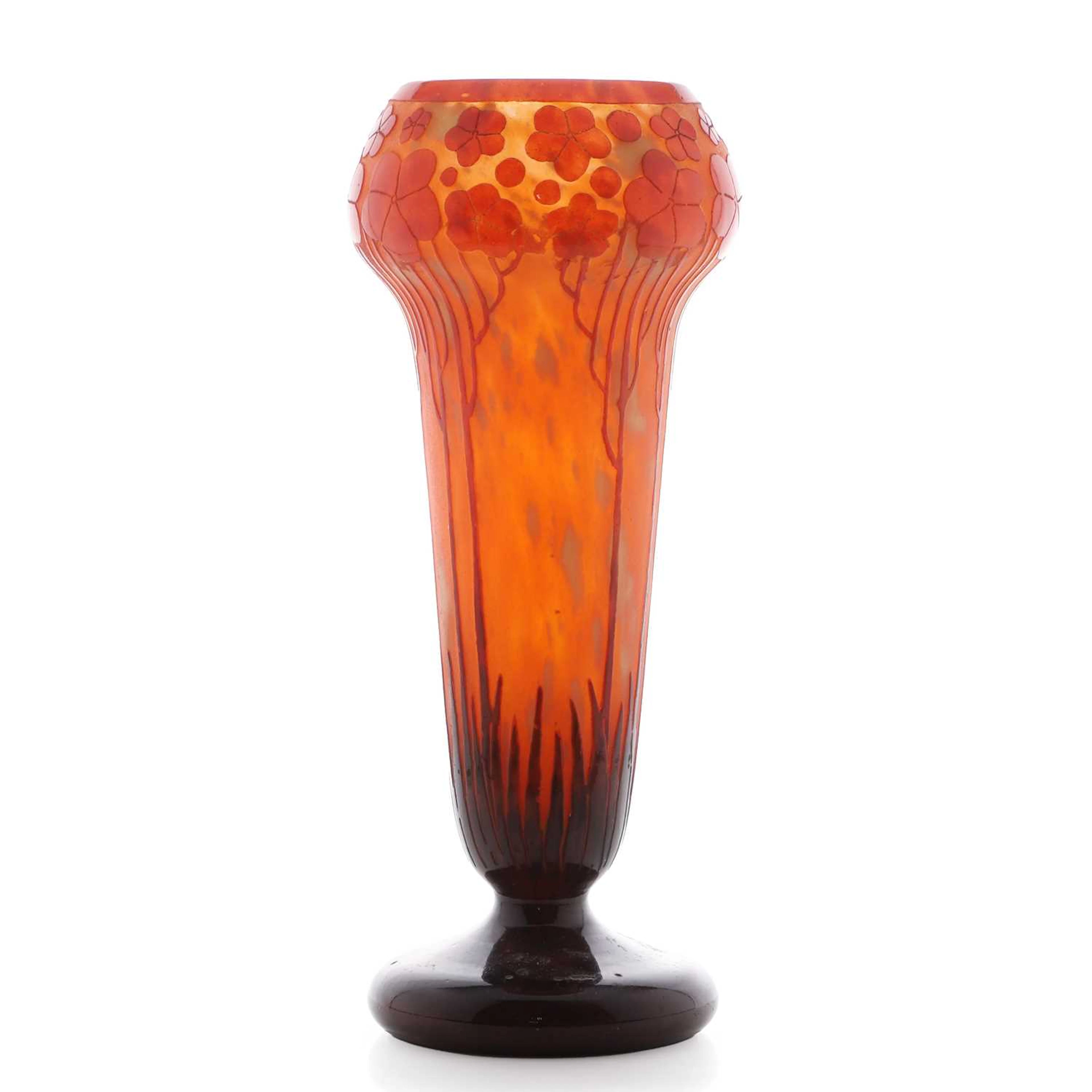 A Le Verre Français 'Cardamines' vase circa 1925, French