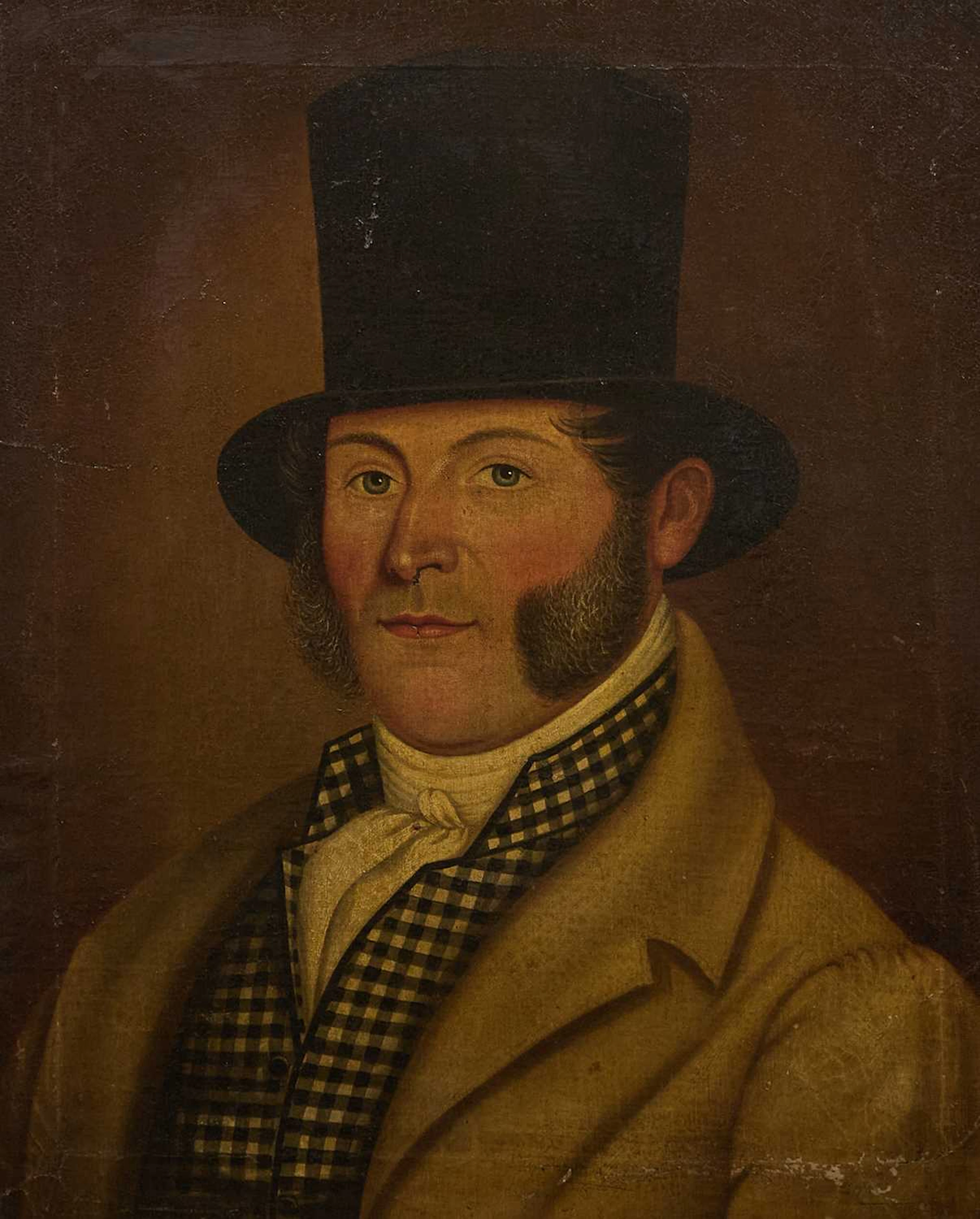 English Naive School, 19th century Portrait of a man, bust-length