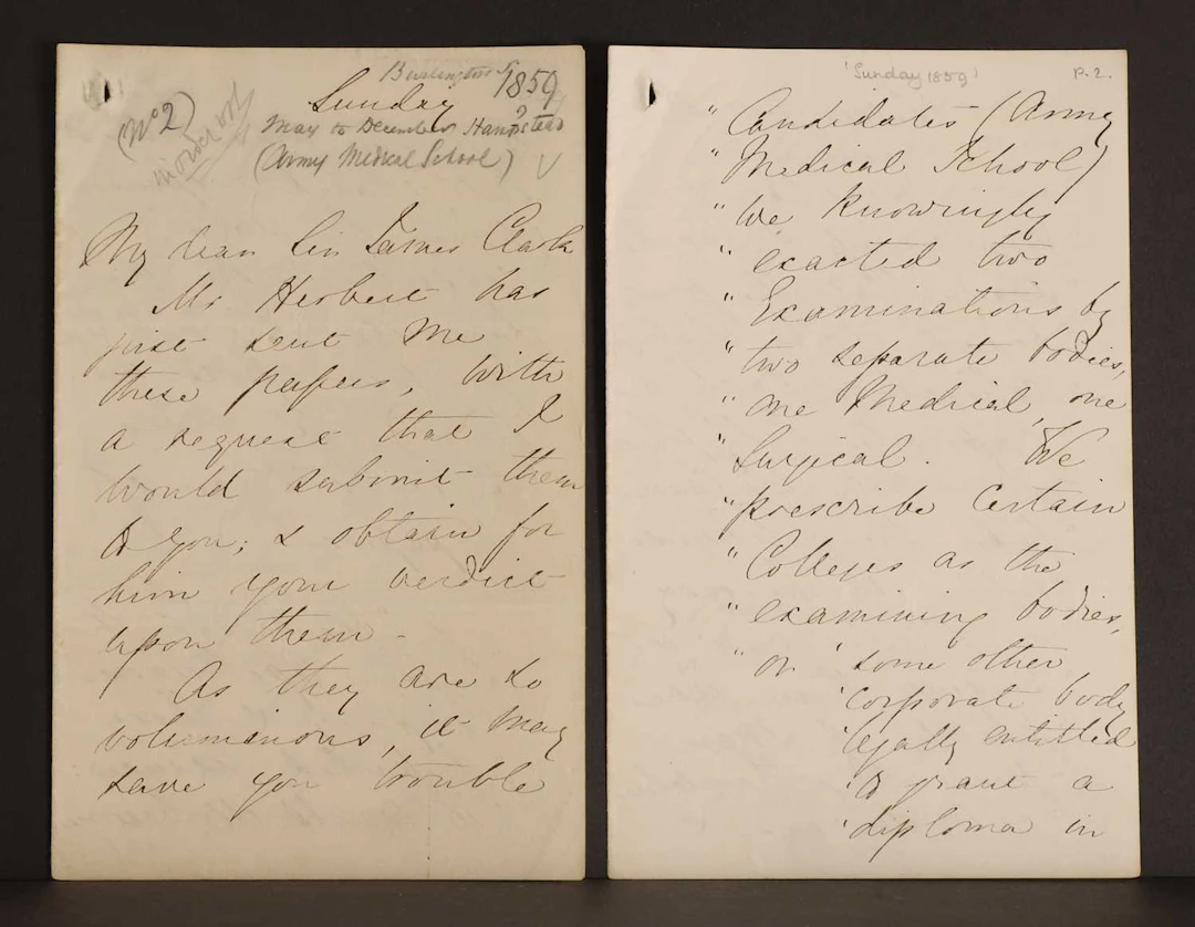 Florence NIGHTINGALE- Autograph Letter SIGNED (To Sir James Clark). 8 pages.