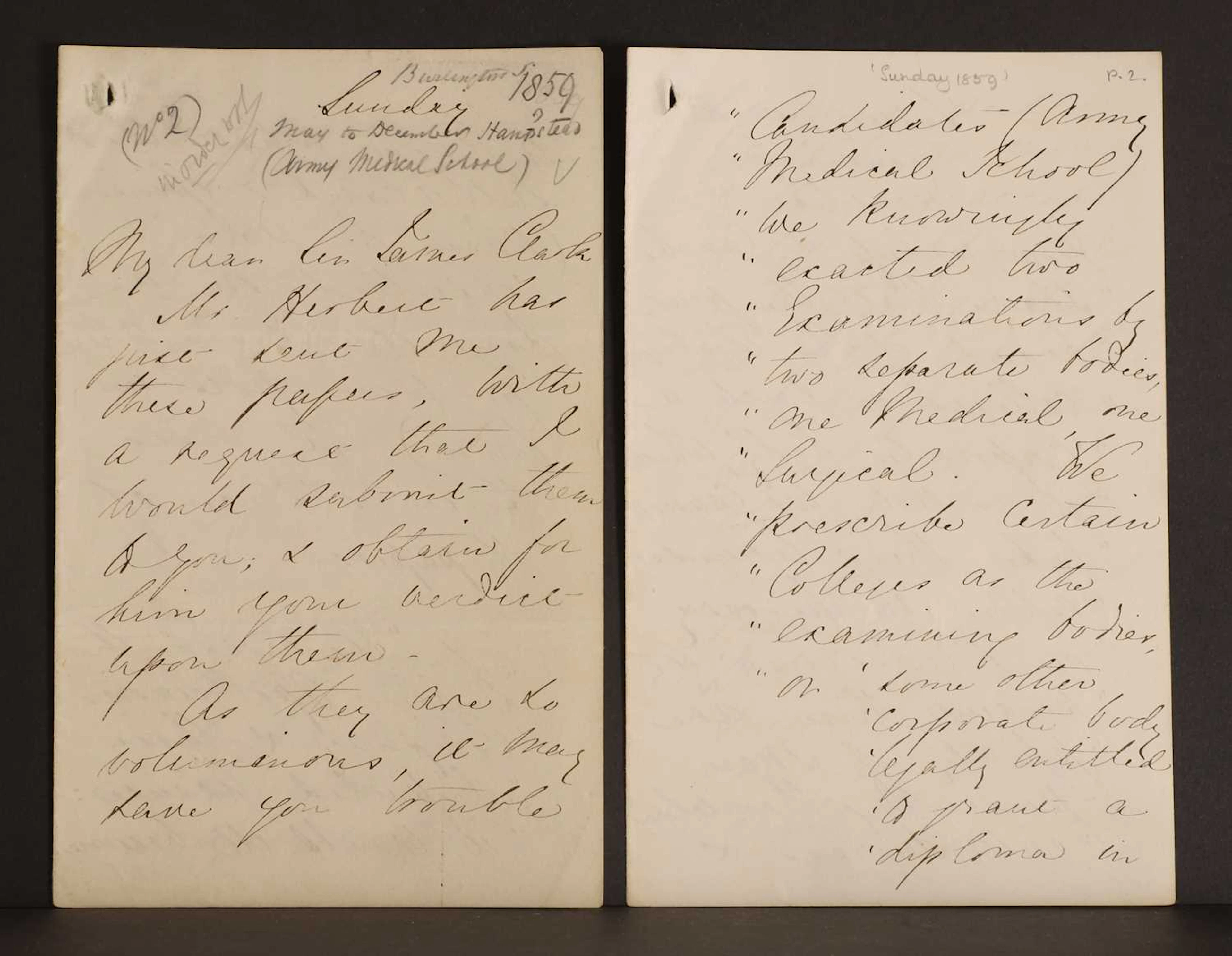 Florence NIGHTINGALE- Autograph Letter SIGNED (To Sir James Clark). 8 pages.