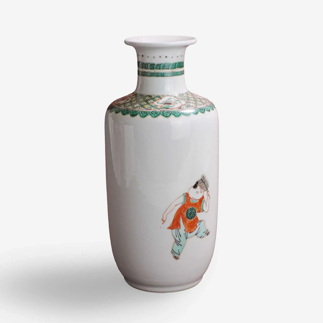 A Chinese famille verte vase