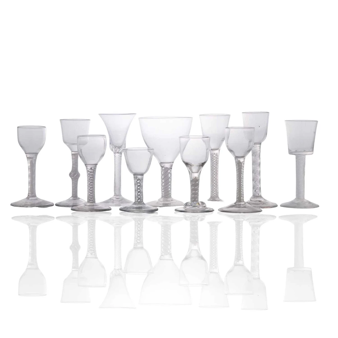 A collection of eleven drinking glasses third quarter of the 18th century