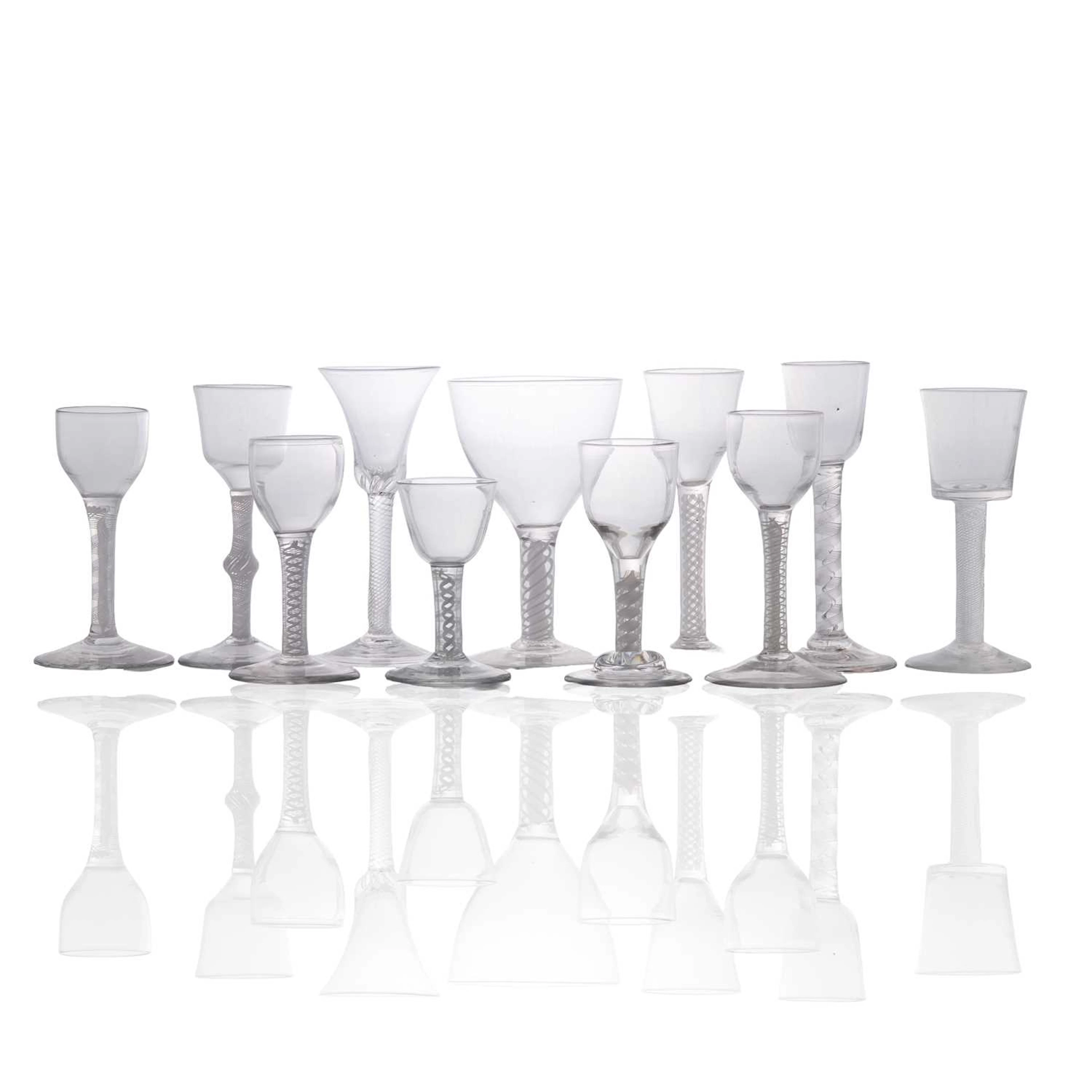 A collection of eleven drinking glasses third quarter of the 18th century