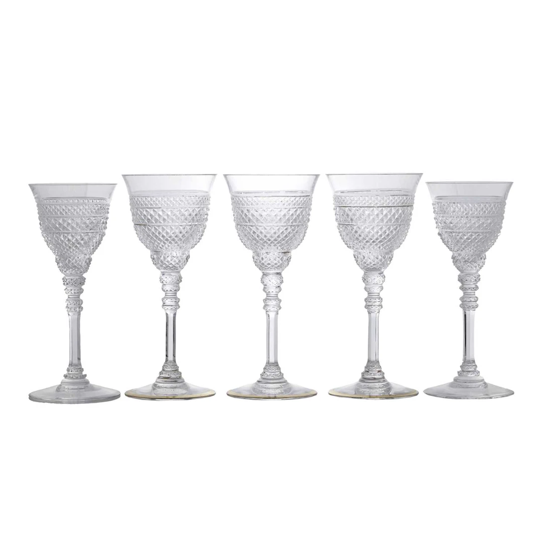 A set of nine St Louis 'Extravagance' wine glasses 20th century, French
