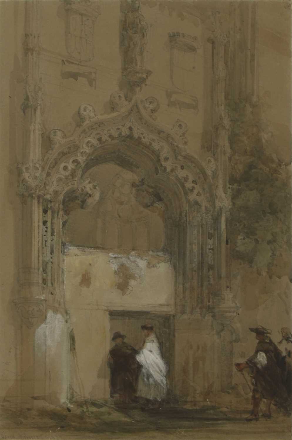 David Roberts RA (British, 1796-1864) 'Gate of the Monastery of the