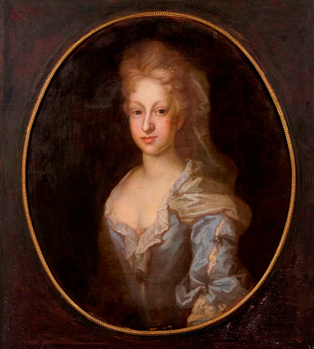 English School, circa 1700 Portrait of a lady, half-length, in a blue dress