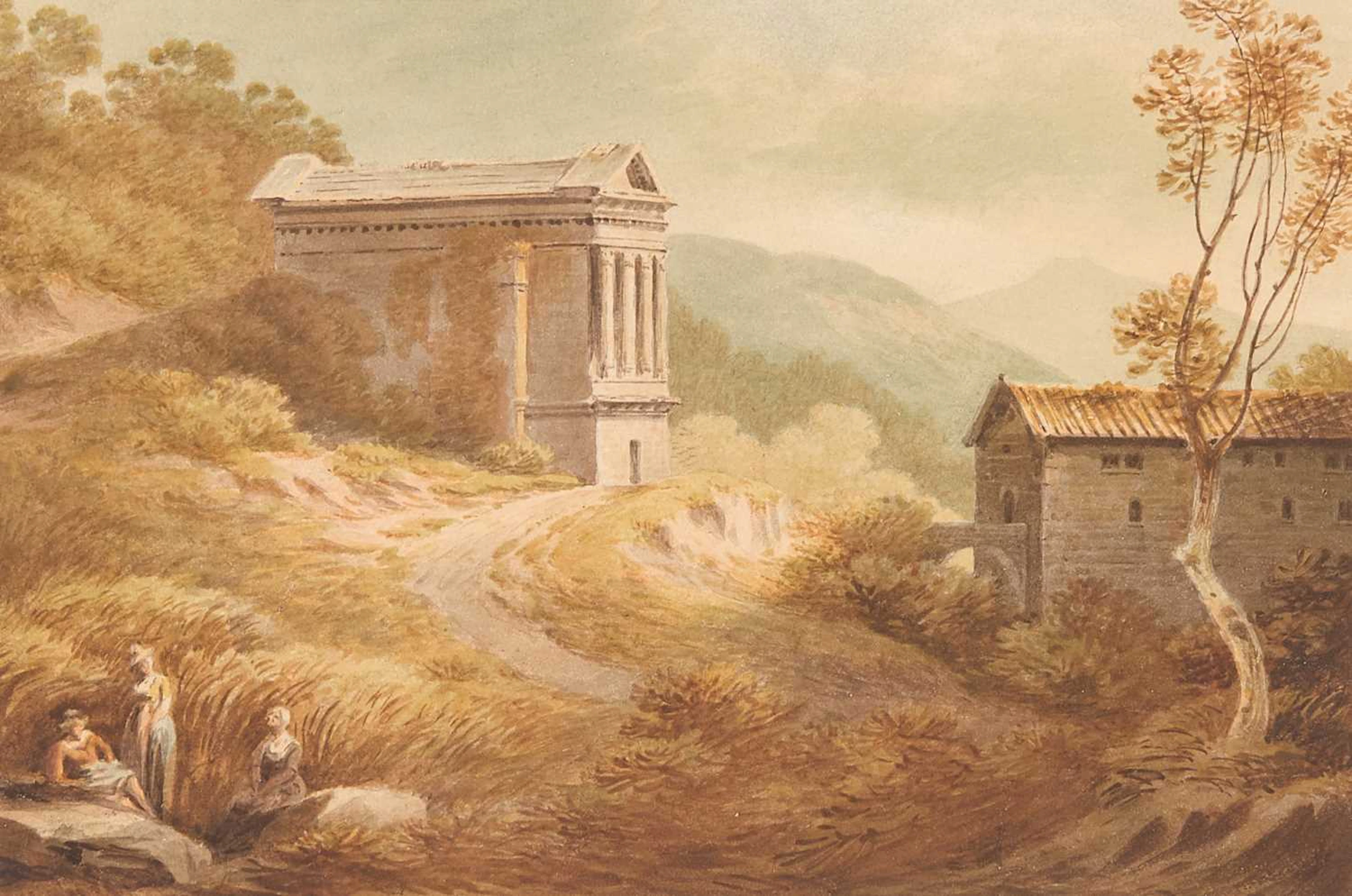 John 'Warwick' Smith OWS (British, 1749-1831) The Temple of Clitumnus