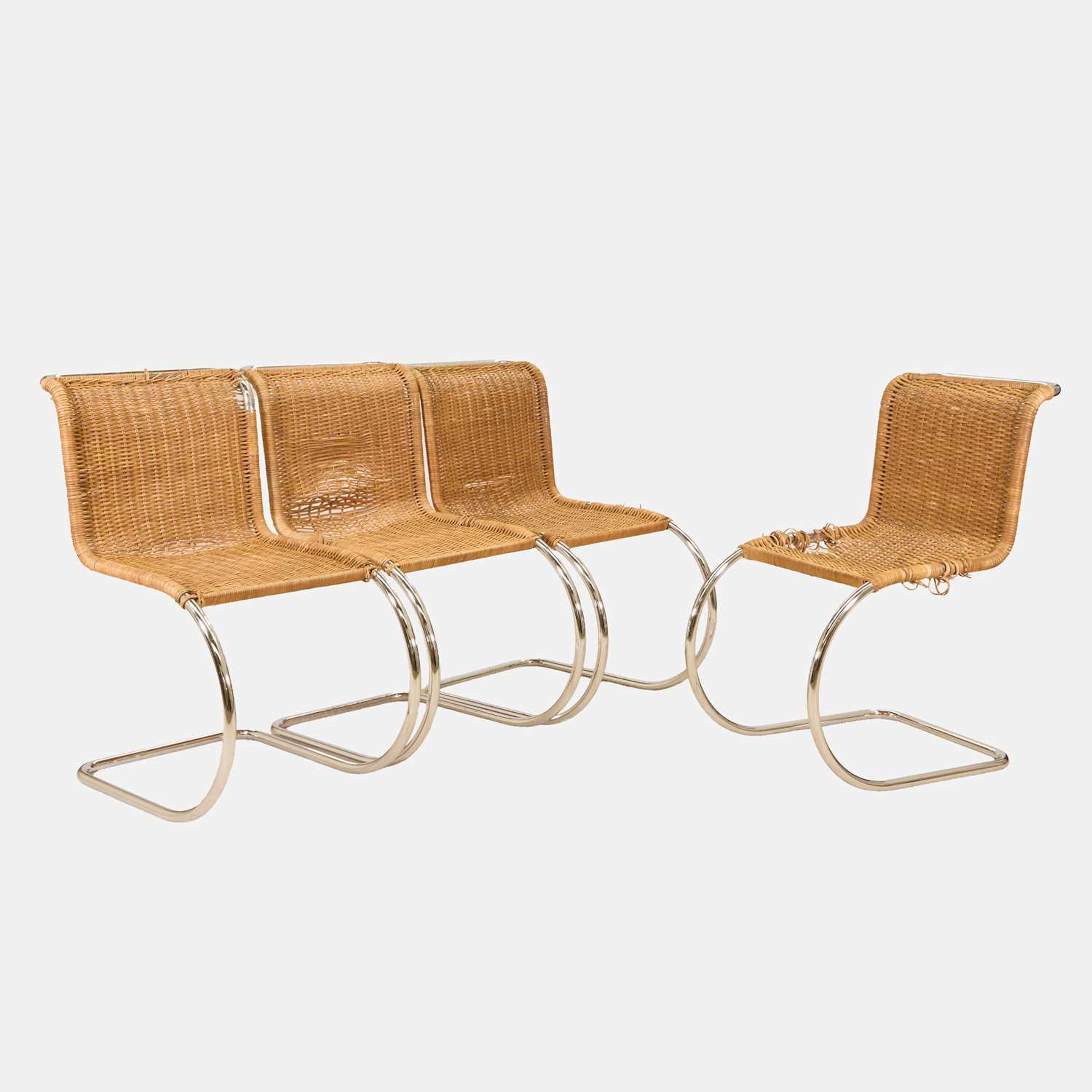 After Ludwig Mies van der Rohe a set of four 'MR10' chairs