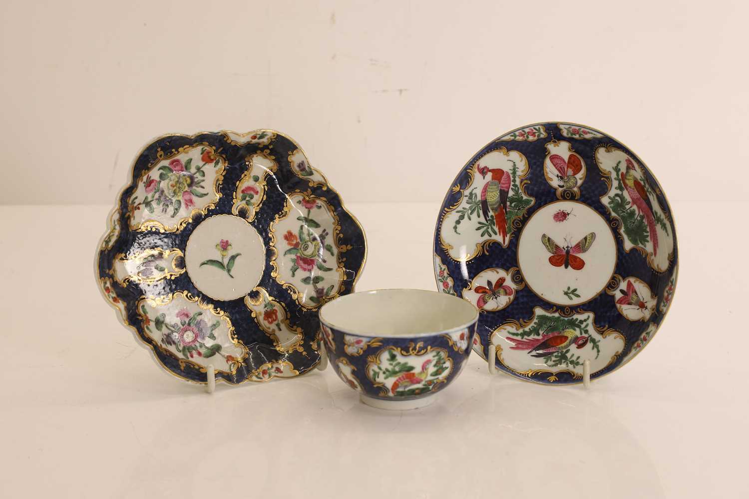 A first-period Worcester tea bowl and saucer circa 1780