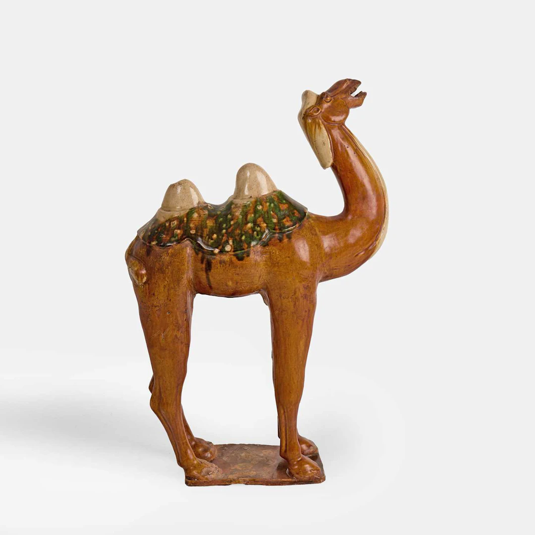 A Chinese sancai-glazed pottery figure Tang dynasty (618-907)