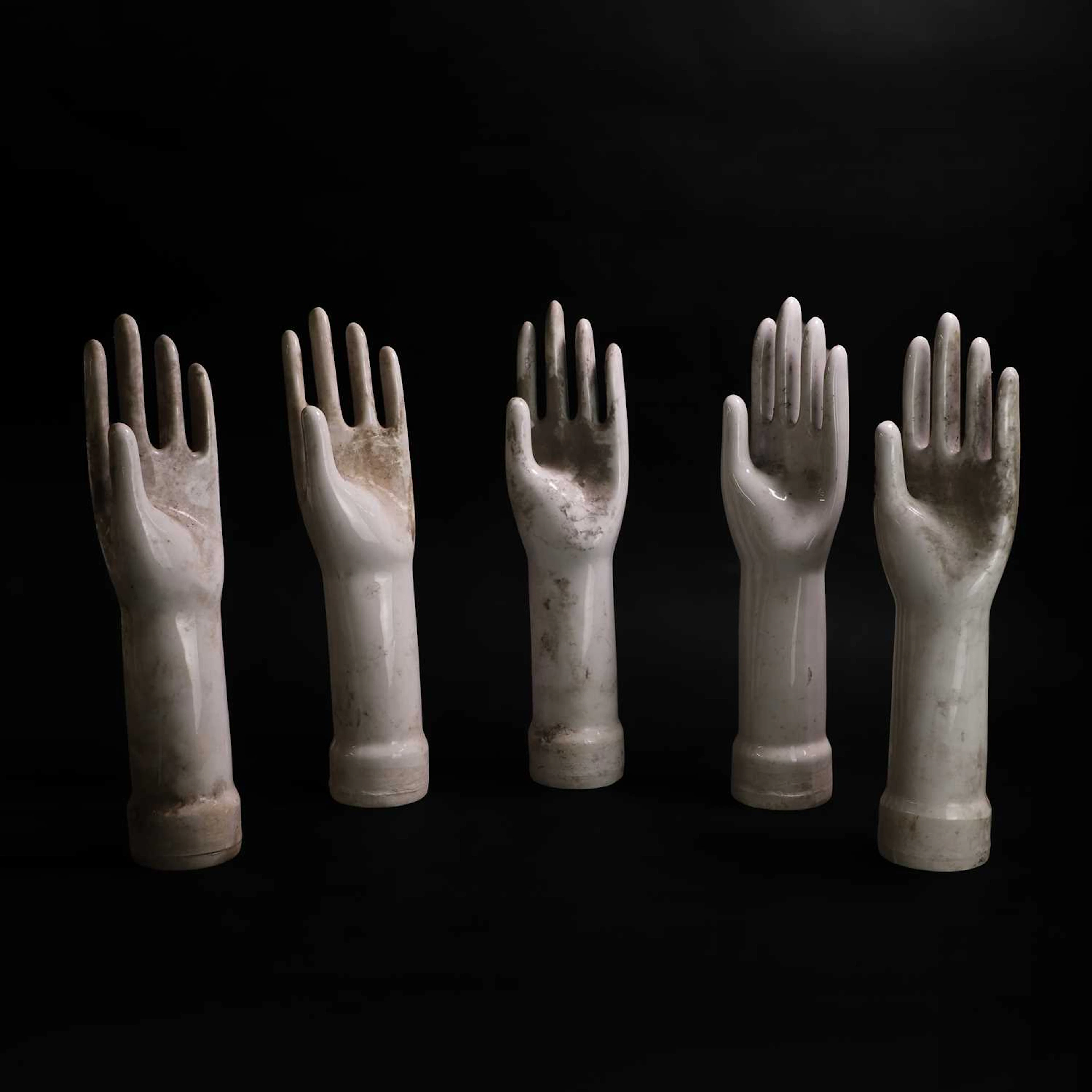 Unusual porcelain glove moulds