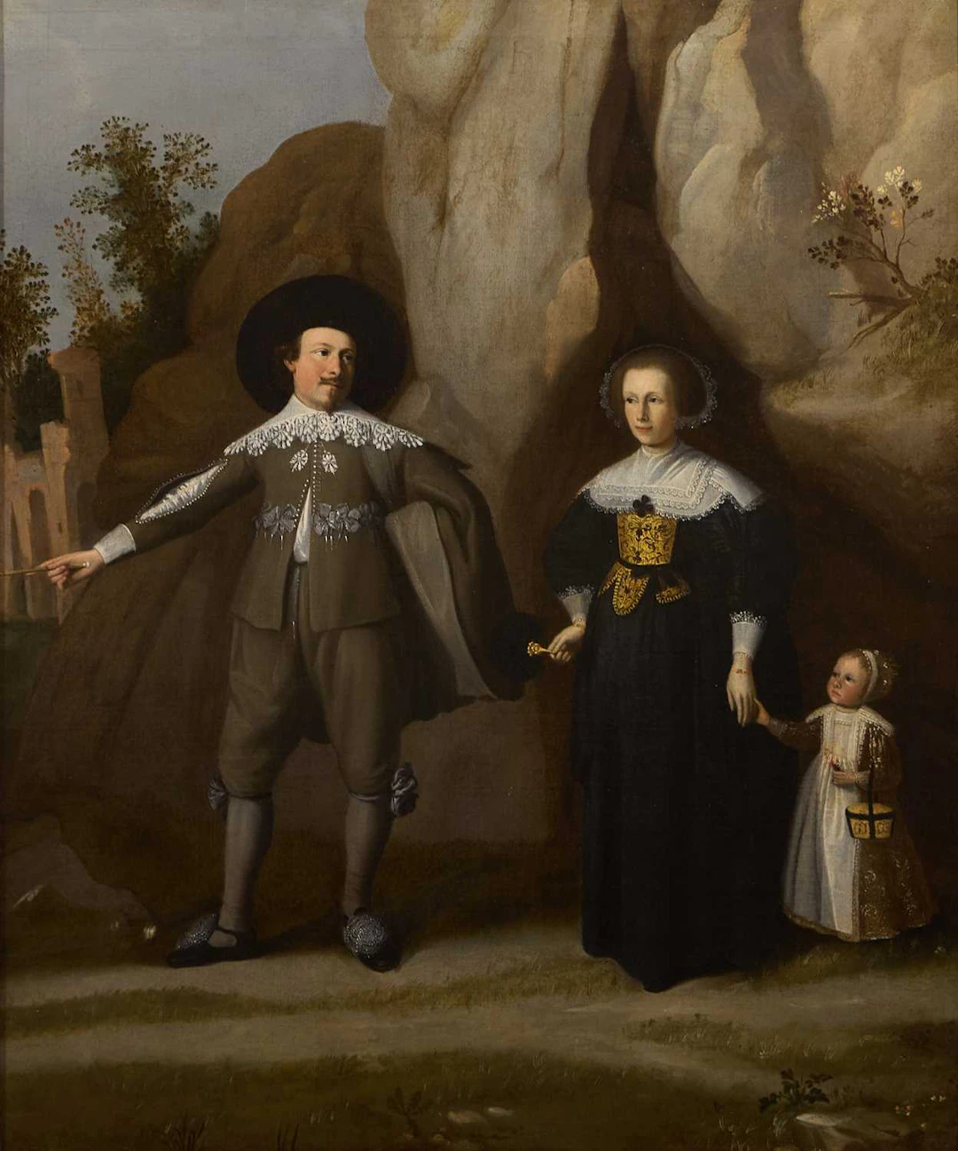 Follower of Thomas de Keyser Portrait of a fashionable couple and