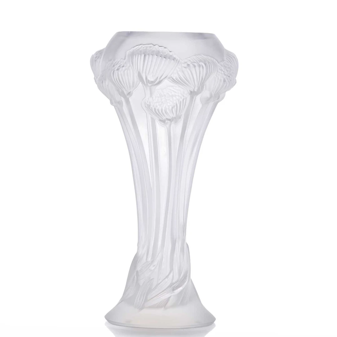 A Lalique 'Button Rose' vase of recent manufacture, French
