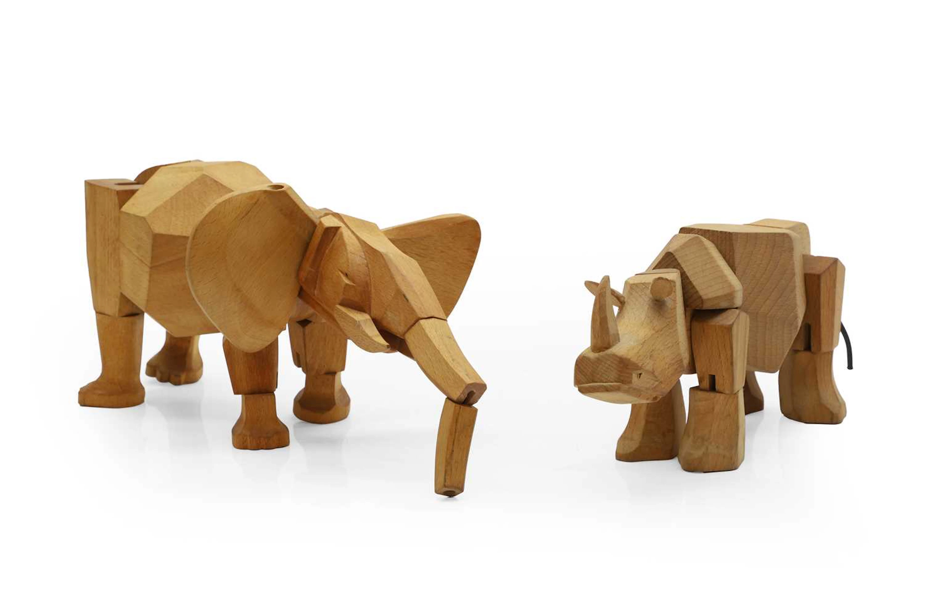 Two David Weeks Studio beechwood toys