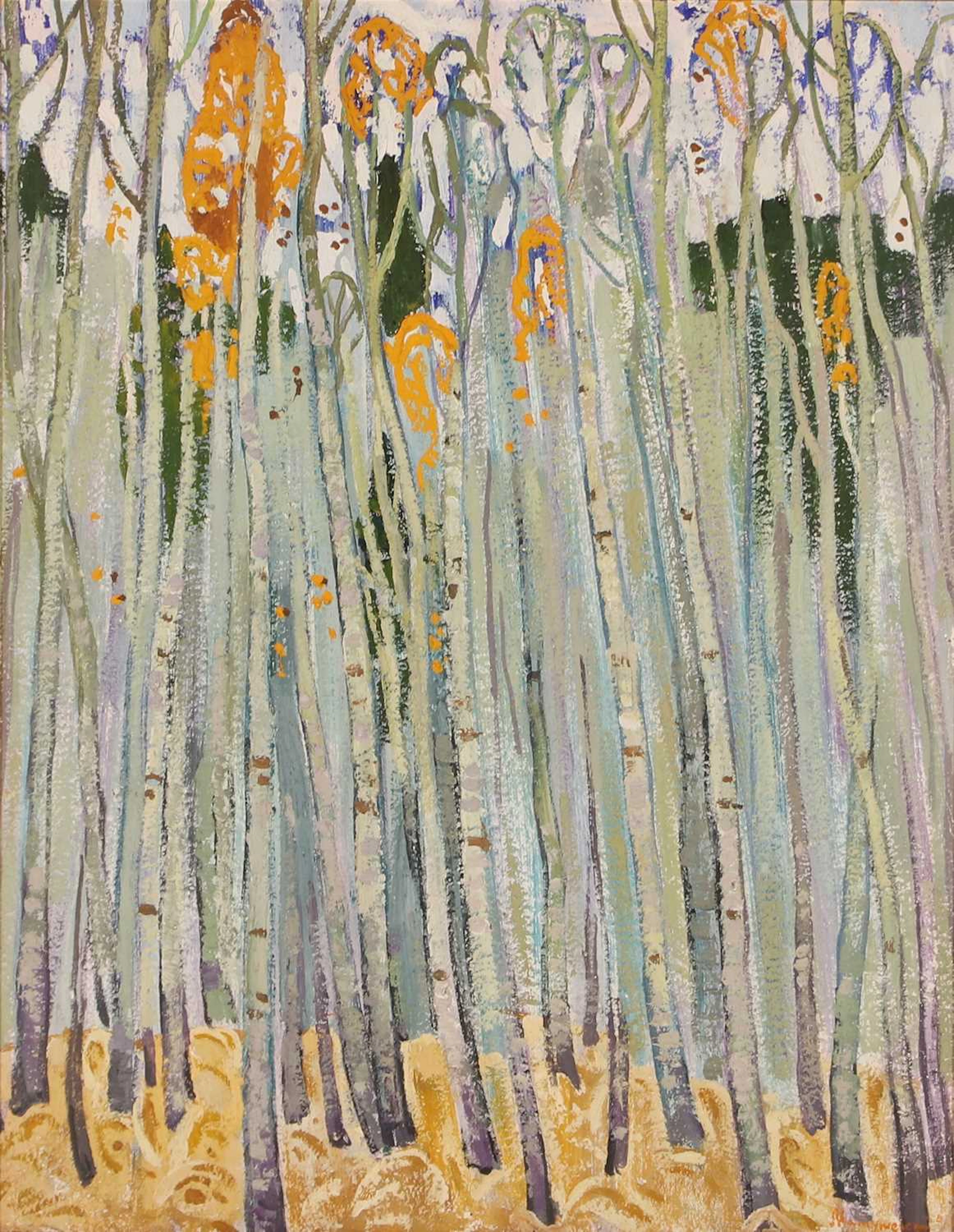 Yuri Matushevski (Russian, 1930-1999) 'Summer Birch Forest', 1970
