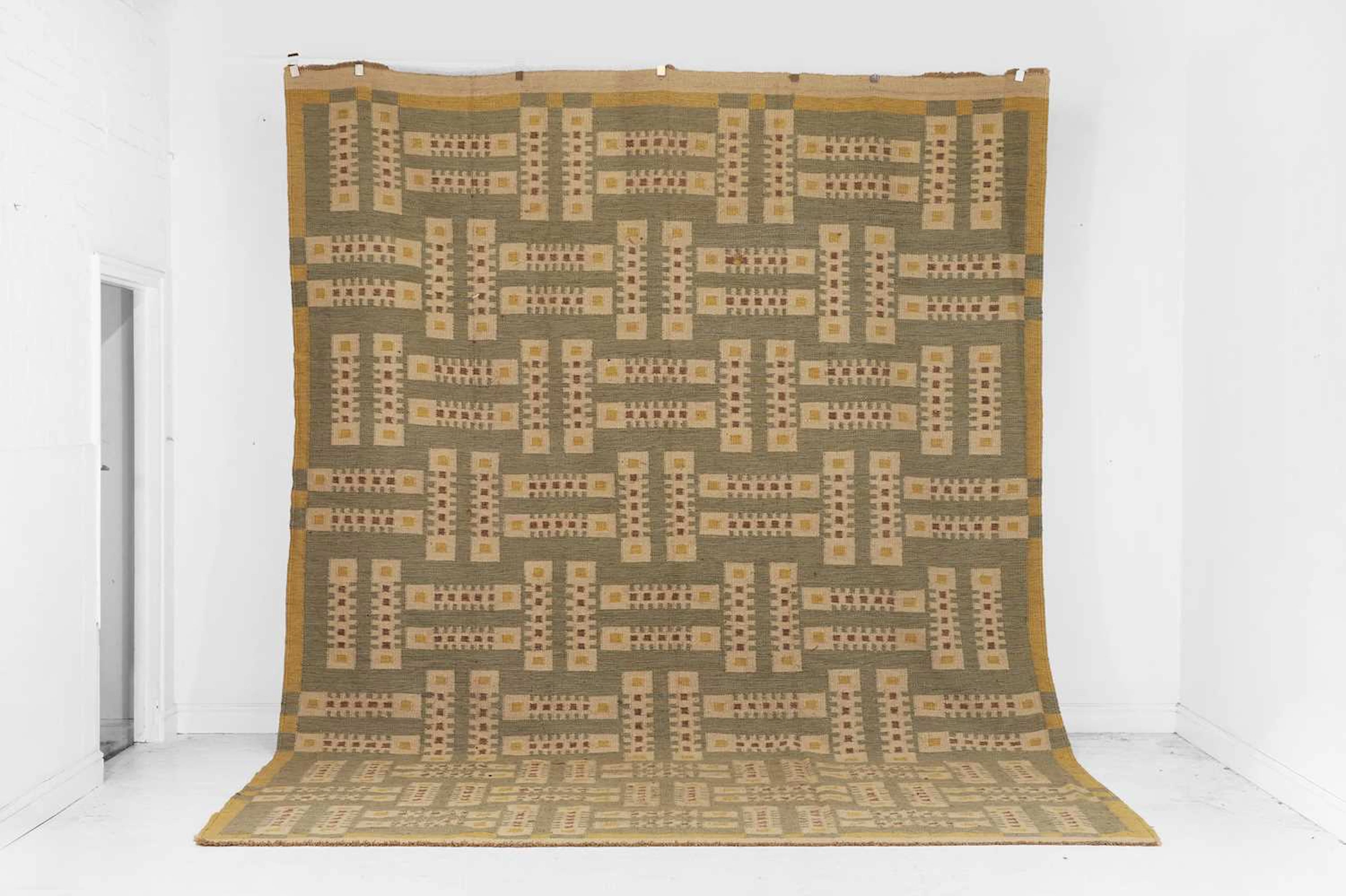 A flat-weave wool carpet of Scandinavian design of recent manufacture
