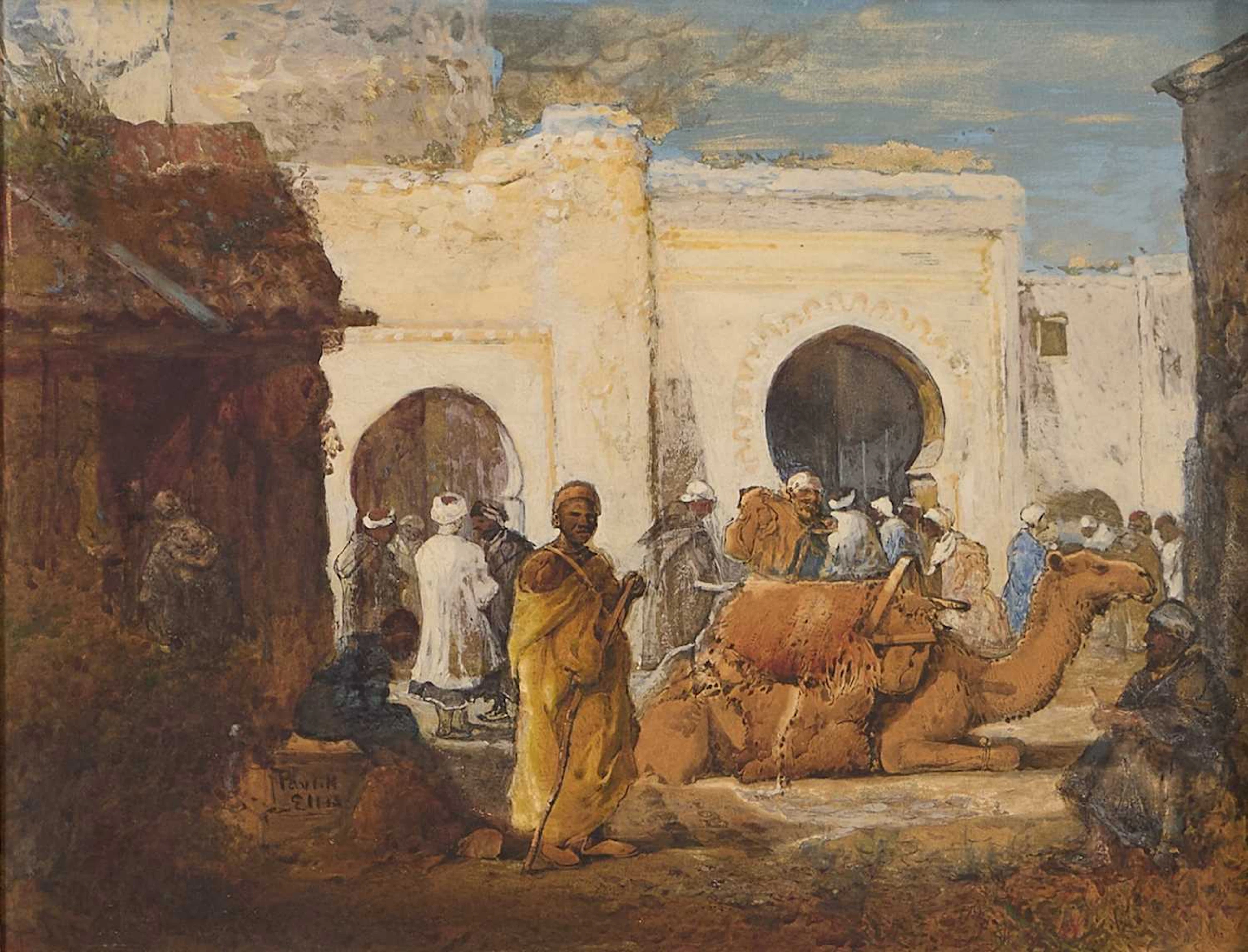 Paul H Ellis (British, 1882-1908) A North African street scene with