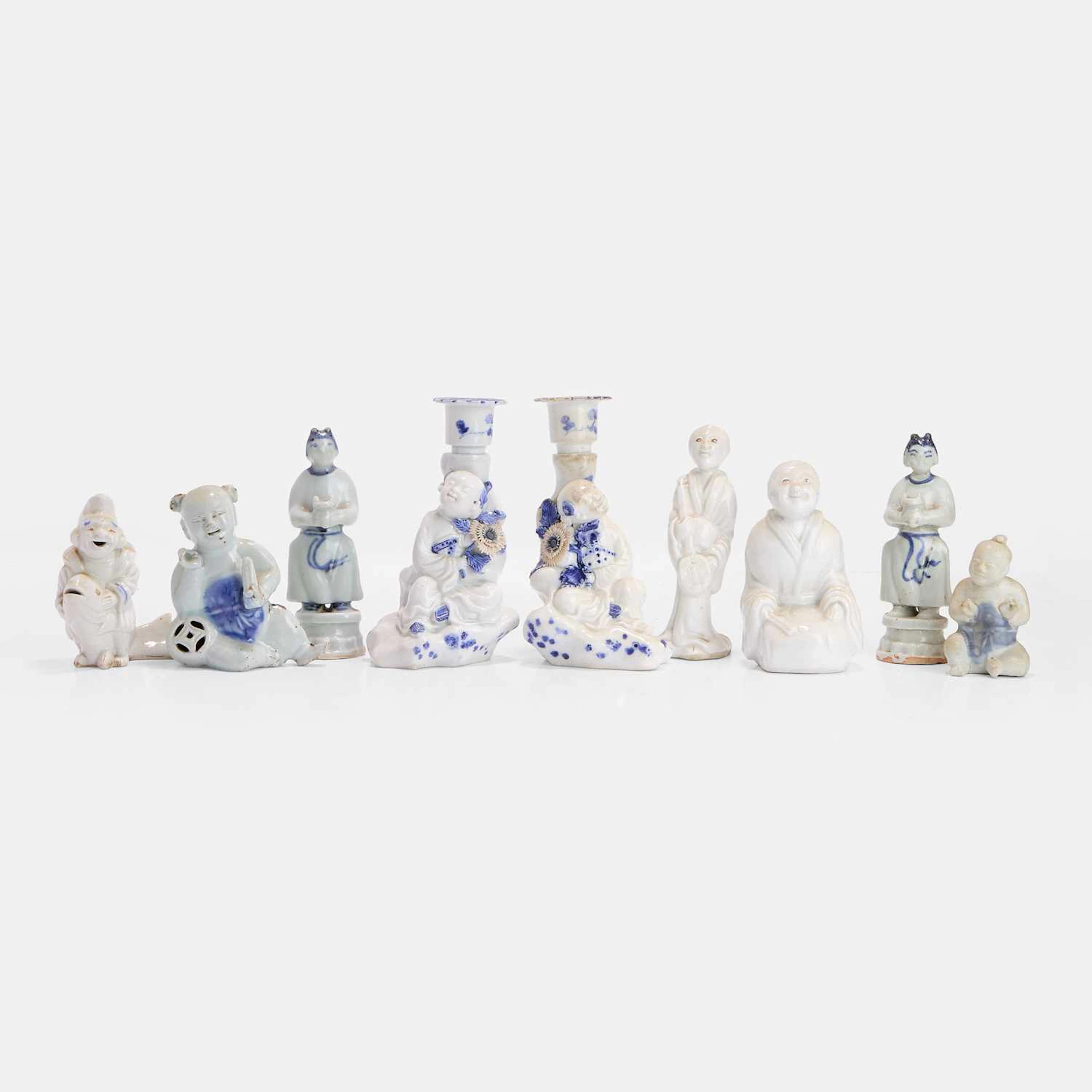 A collection of Japanese Hirado ware figures 19th-20th century