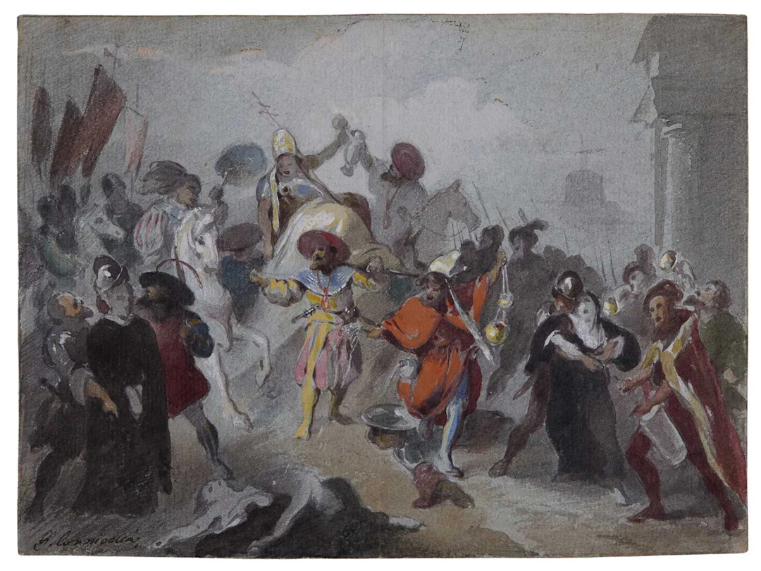 Georg Cornicelius (German, 1825-1898) ‘The Pope of Fools’
