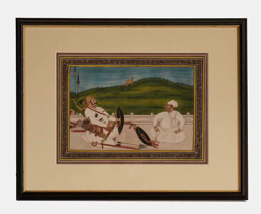 An Indian painting of a warrior or nobleman late 19th century, Northern