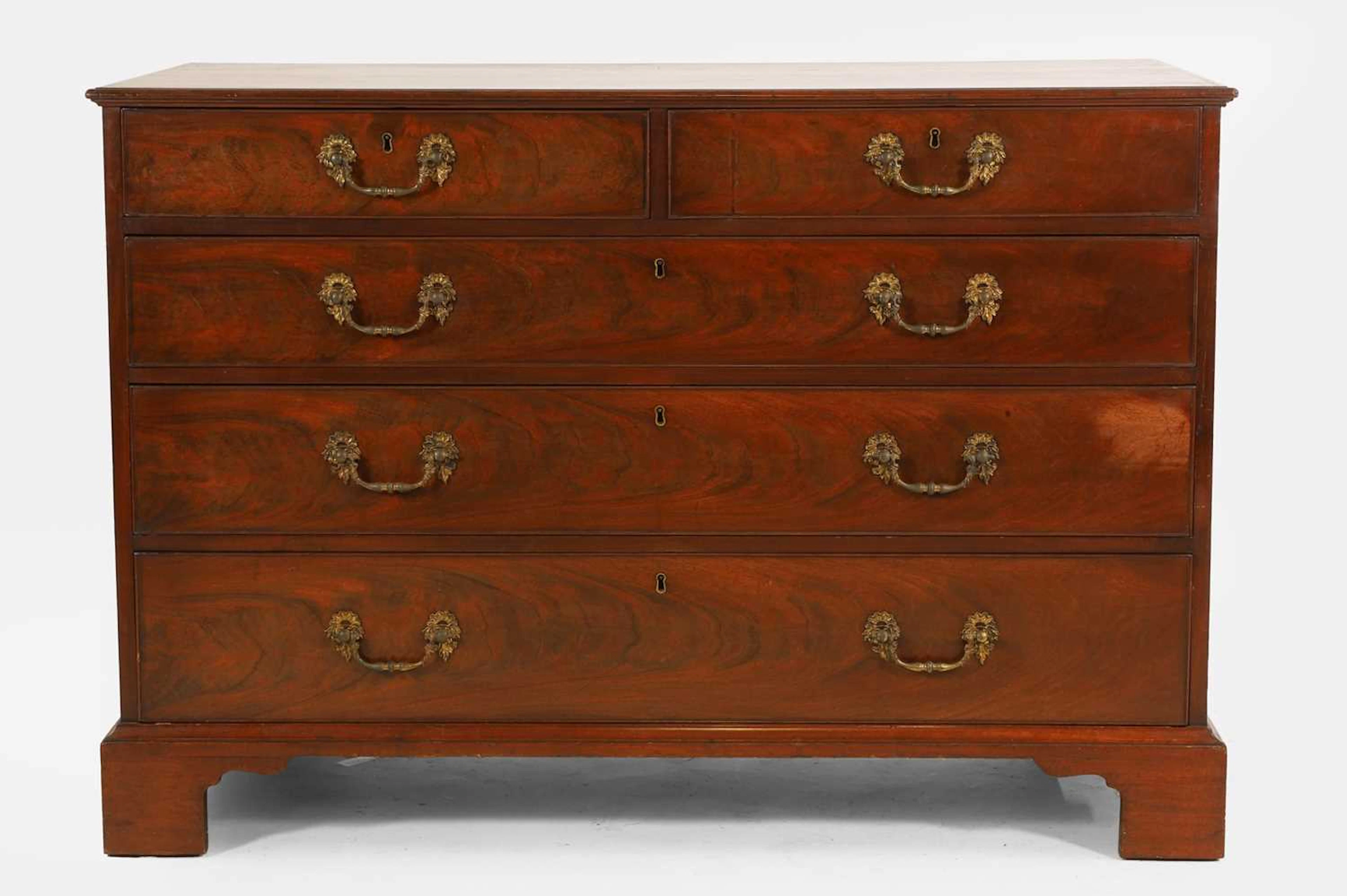 A George III mahogany chest of drawers c.1775, attributed to Chippendale