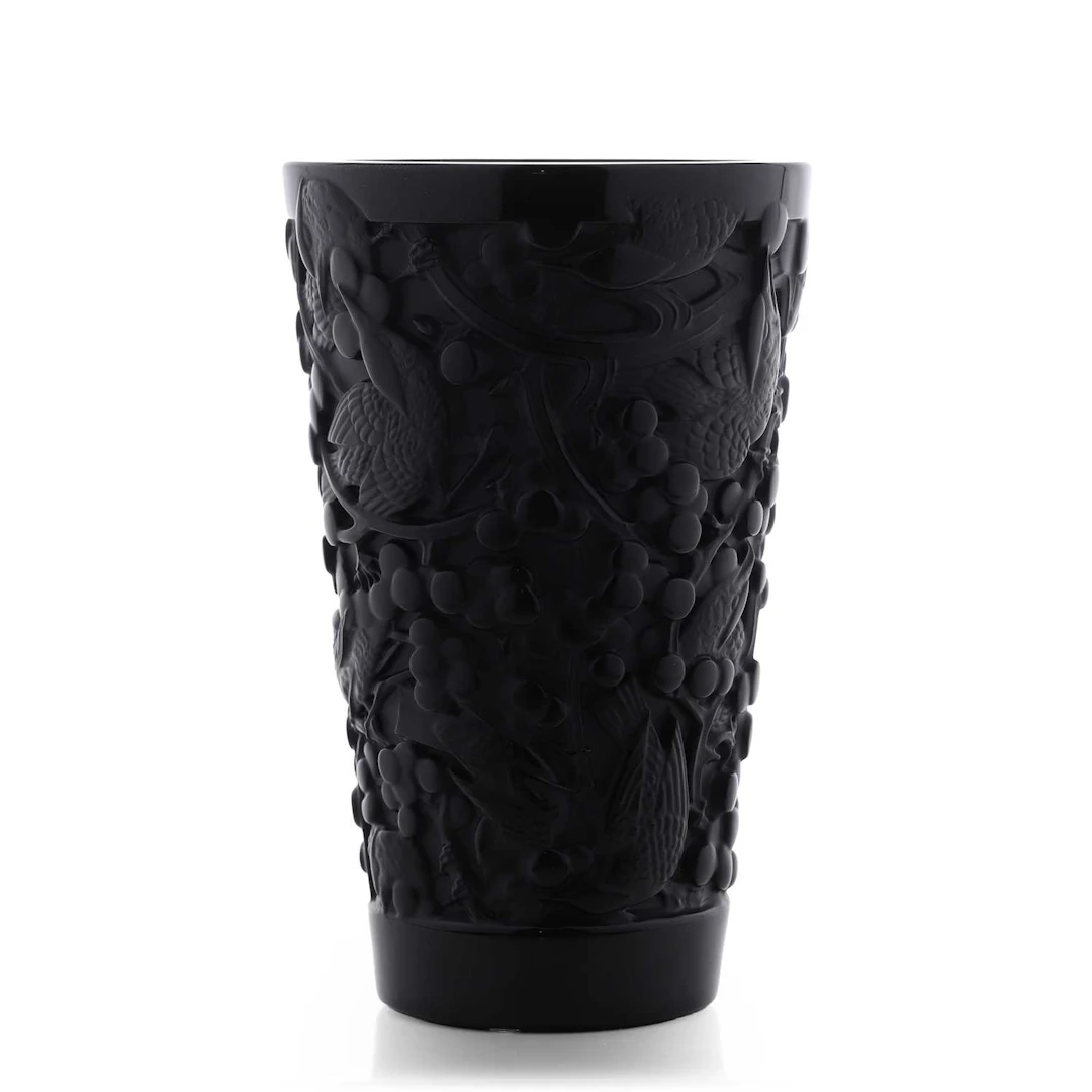A Lalique 'Merles et Raisins' vase of recent manufacture, French