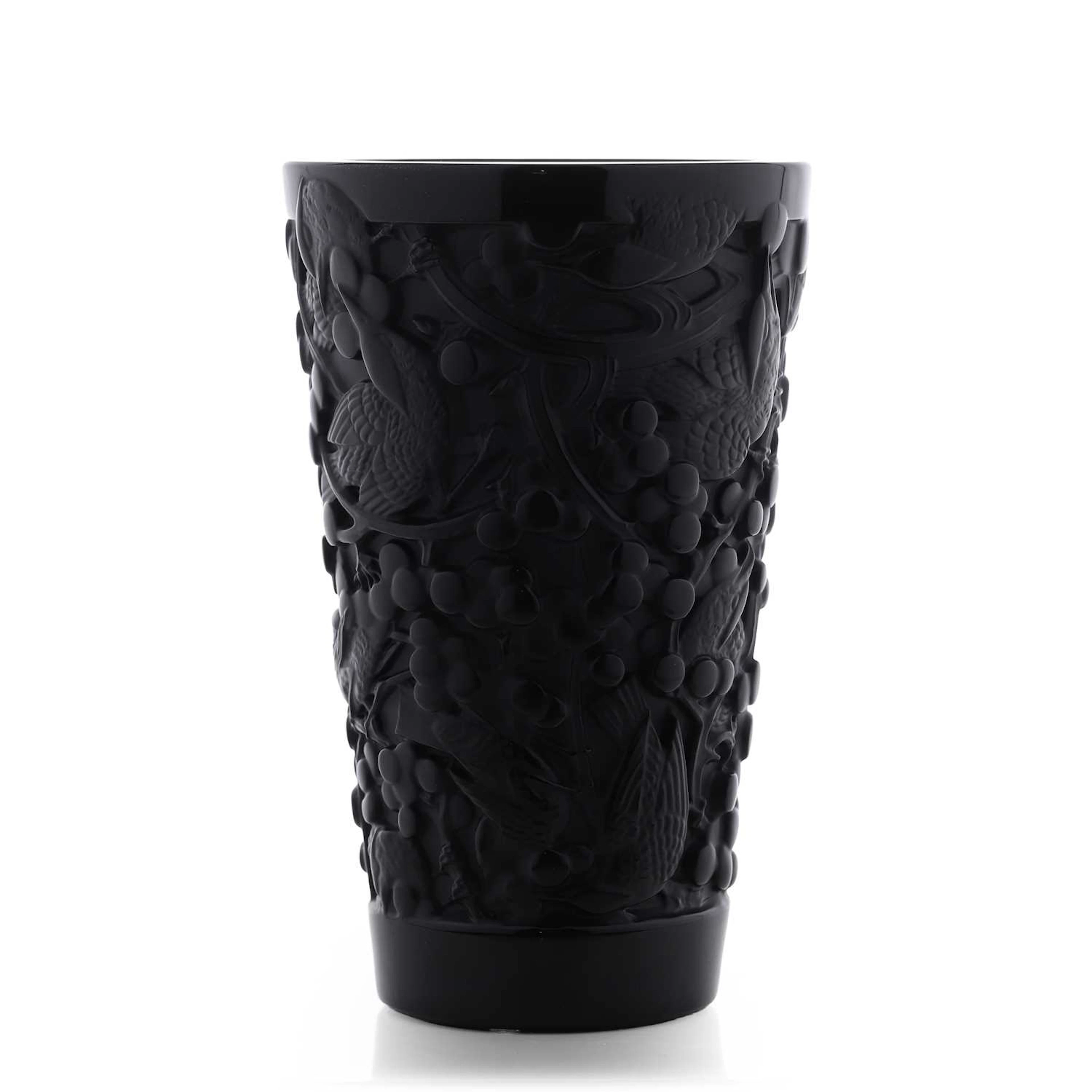 A Lalique 'Merles et Raisins' vase of recent manufacture, French