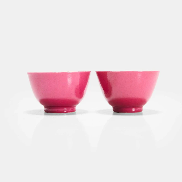 A pair of Chinese famille rose teacups 18th century