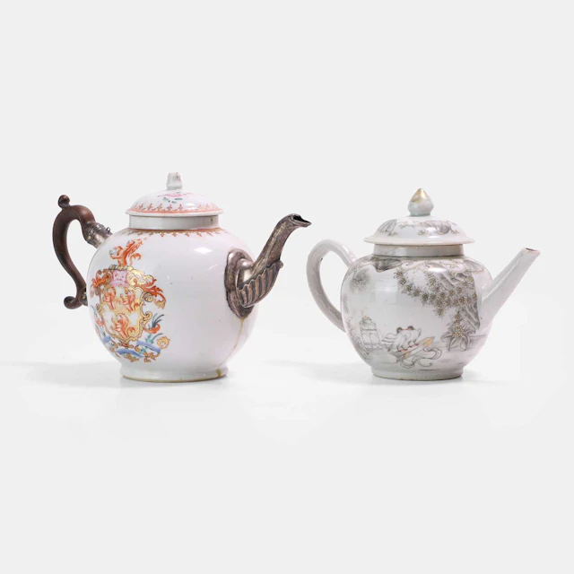 Two Chinese export teapots and covers 18th century
