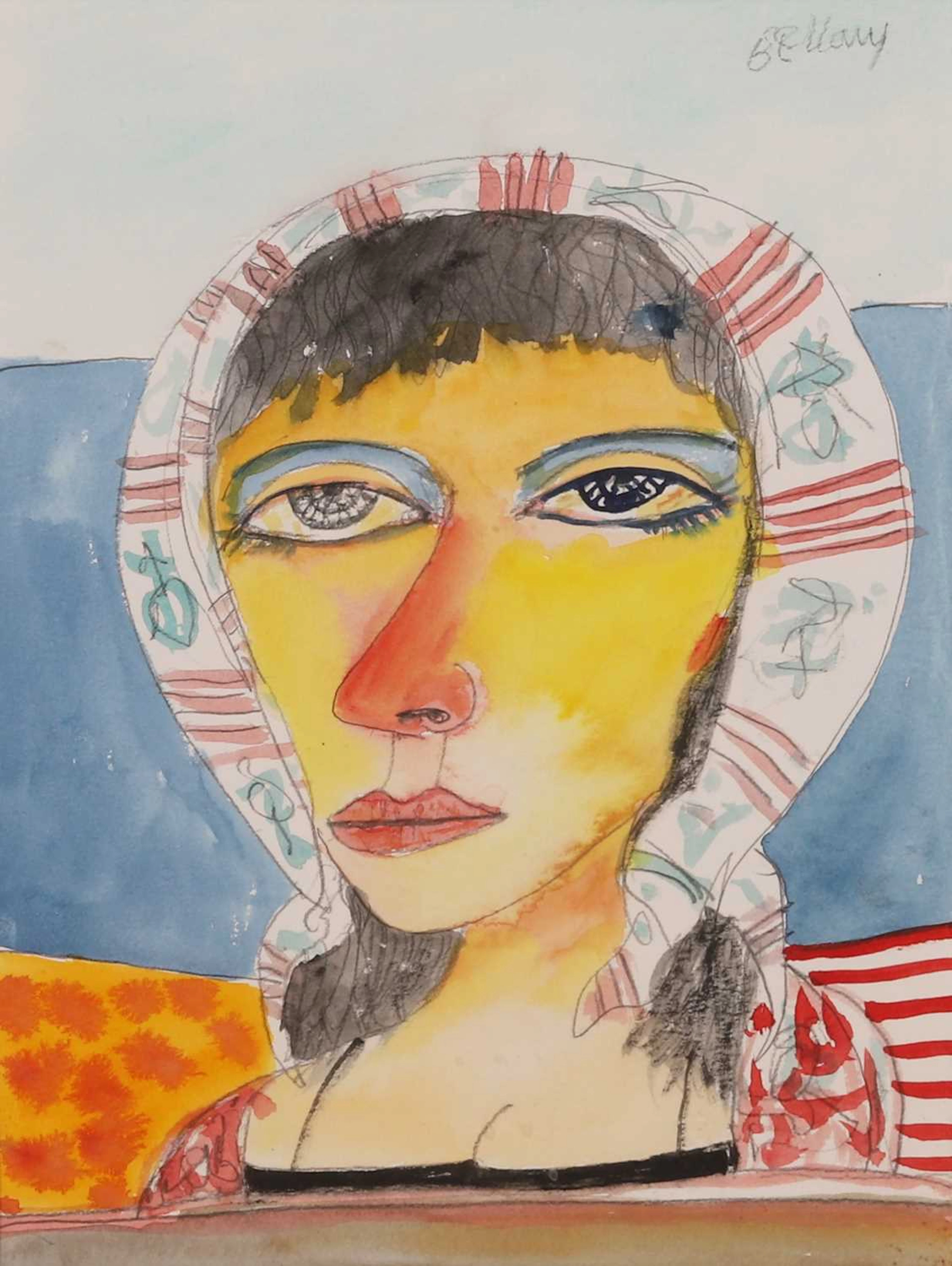 ▲ John Bellany RA (British, 1942-2013) Woman wearing a headscarf