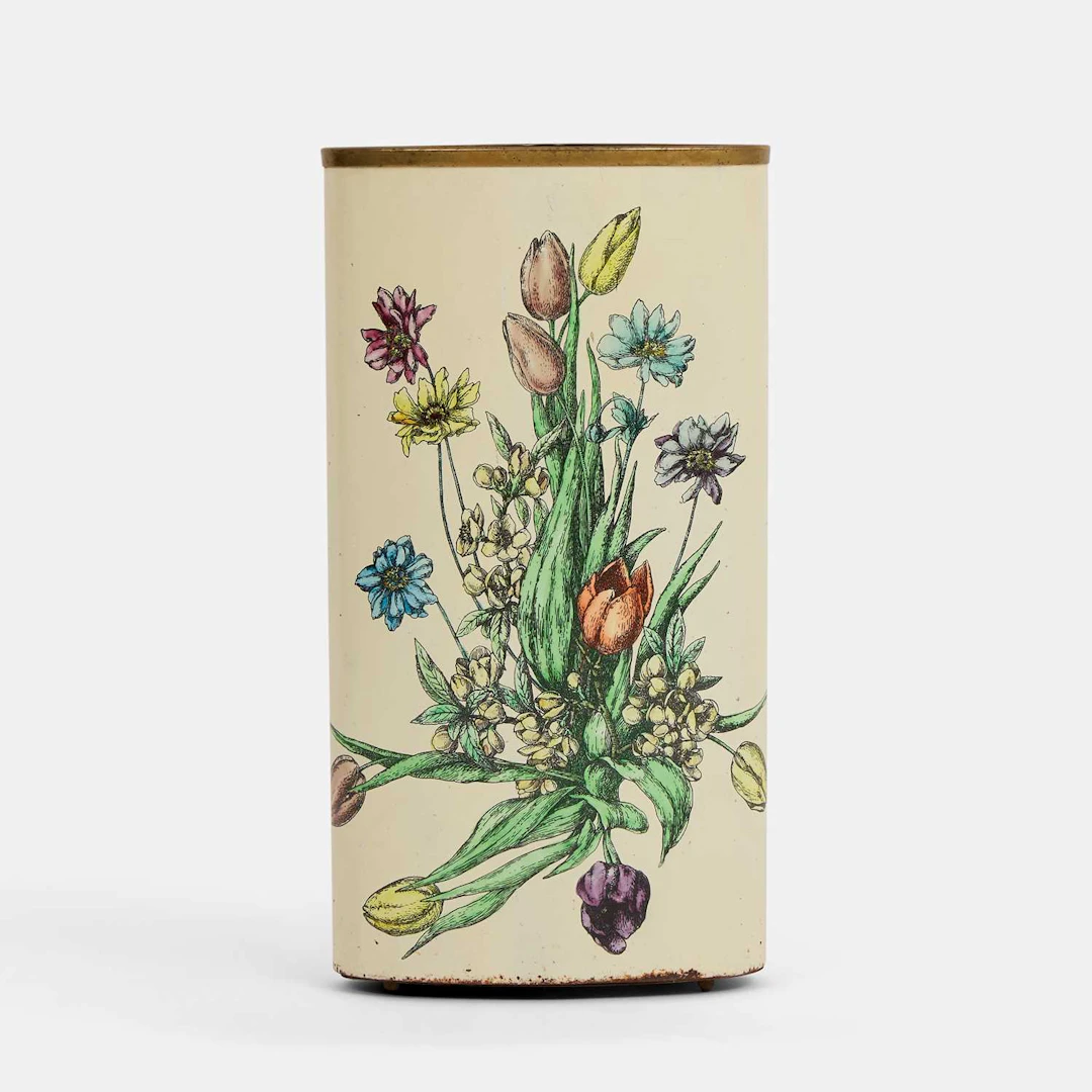 Felice Galbiati a steel and brass umbrella stand