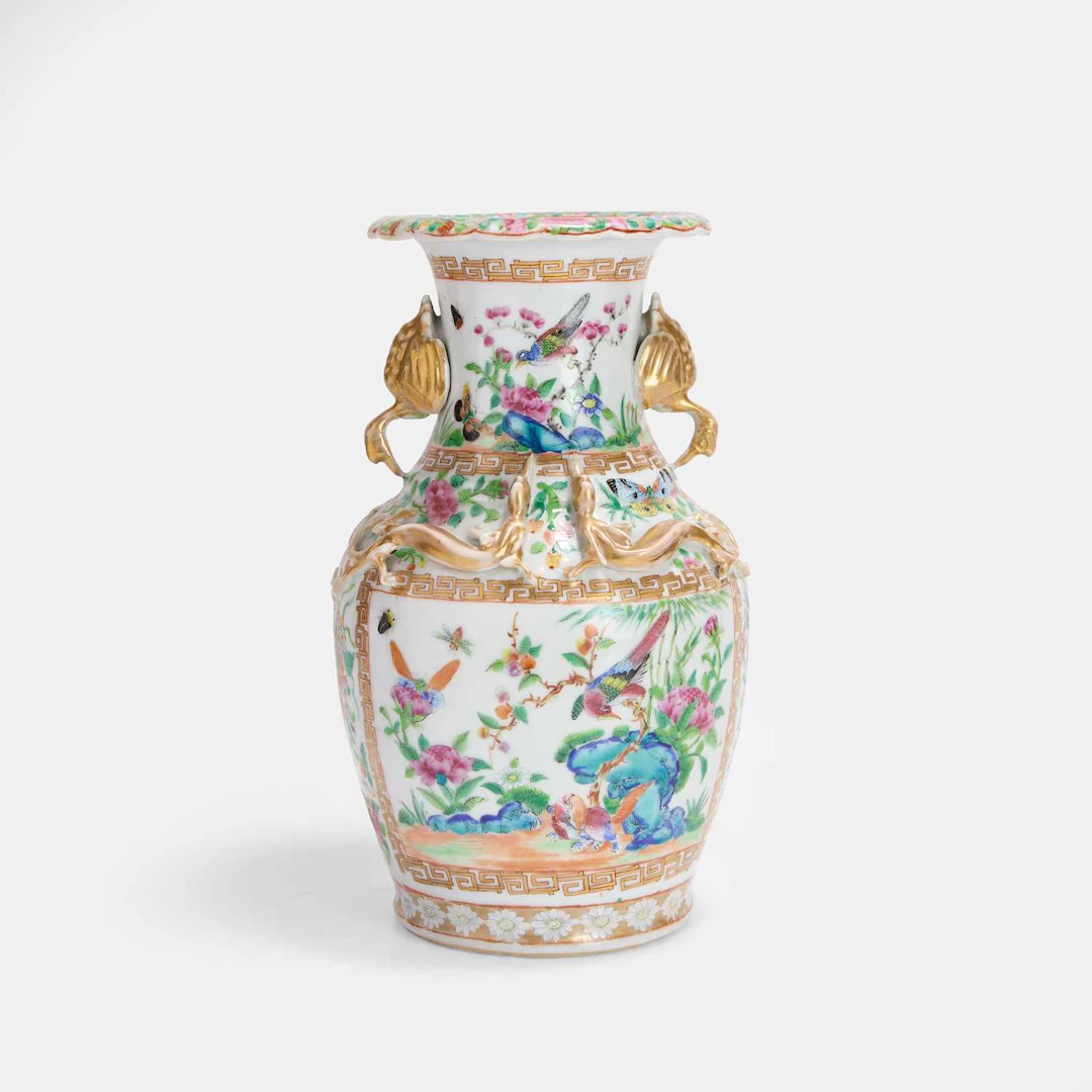 A Chinese Canton enamelled famille rose vase 19th century