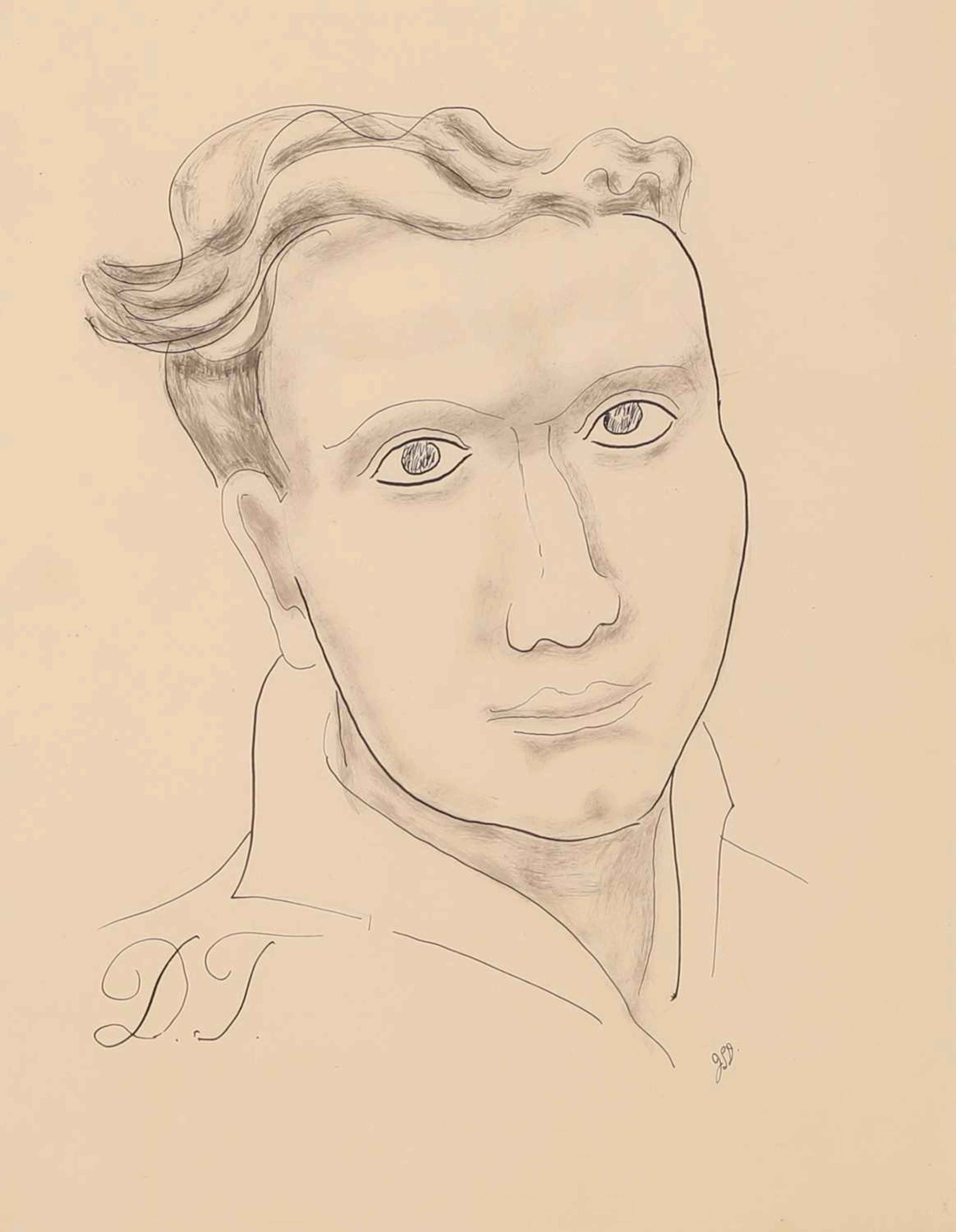 Jessica Dismorr (British, 1885-1939) Portrait of Dylan Thomas, circa 1934/1935