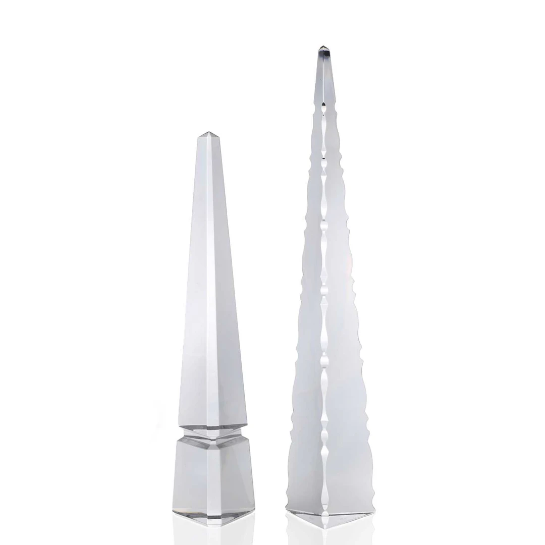 Two Baccarat glass obelisks 20th century, French